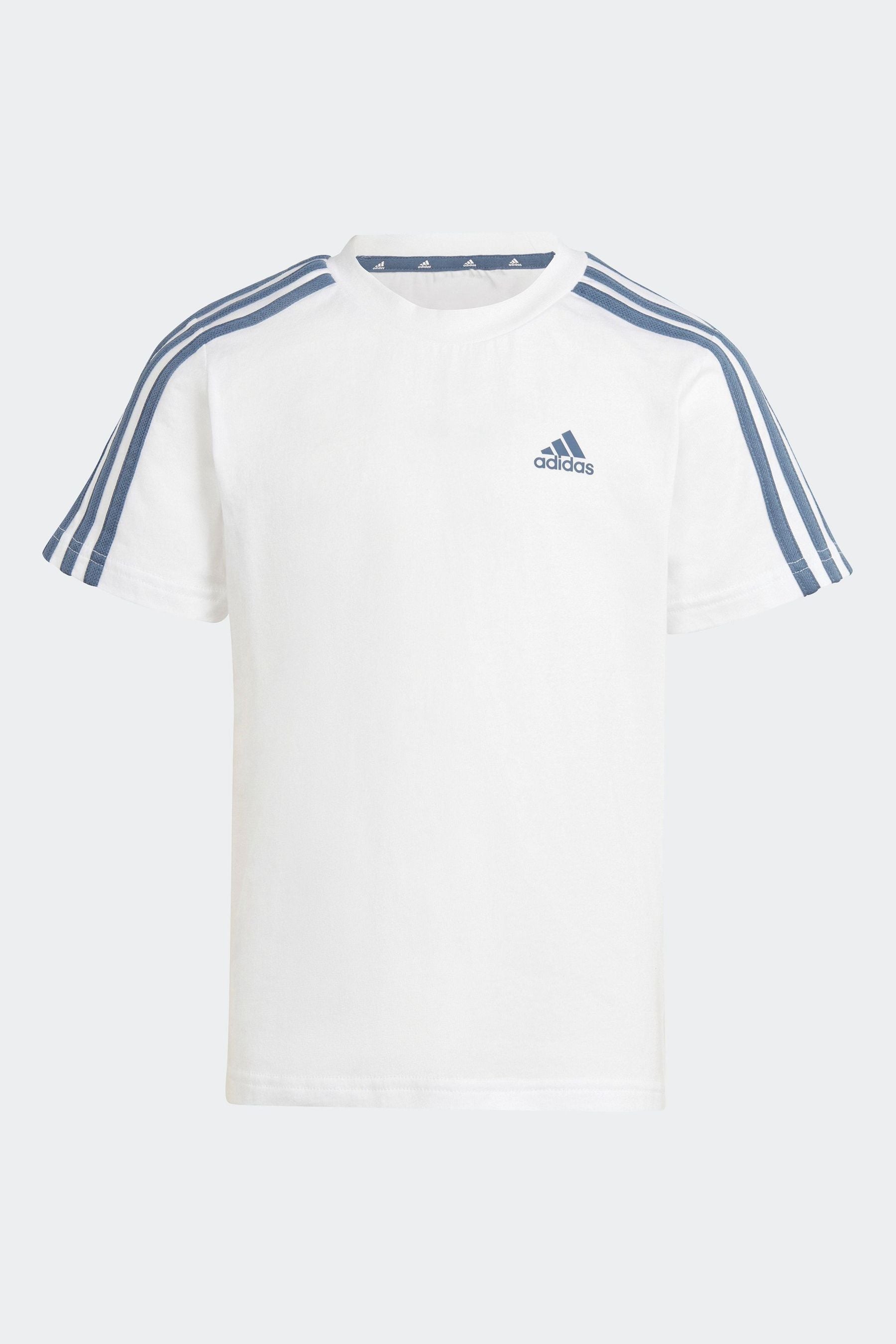 adidas White/Blue Kids Essentials Top and Short Set