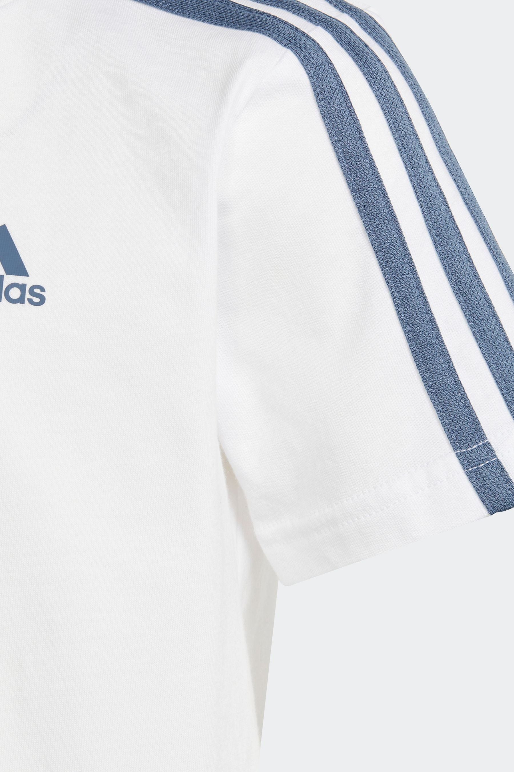 adidas White/Blue Kids Essentials Top and Short Set