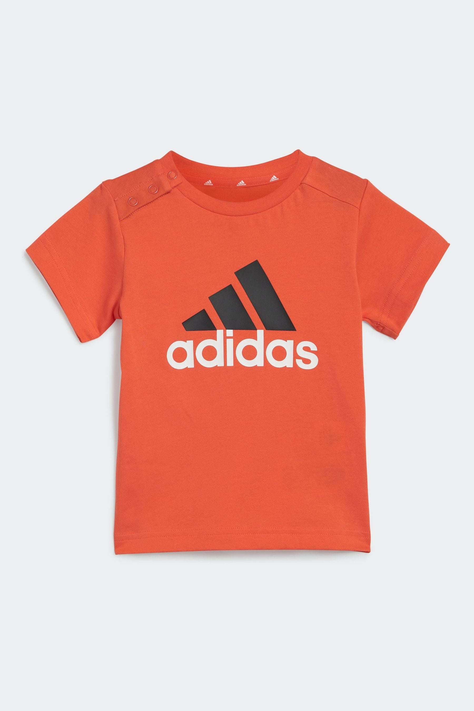 Red/Black adidas Sportswear Essentials Organic Cotton T-Shirt And Shorts Set