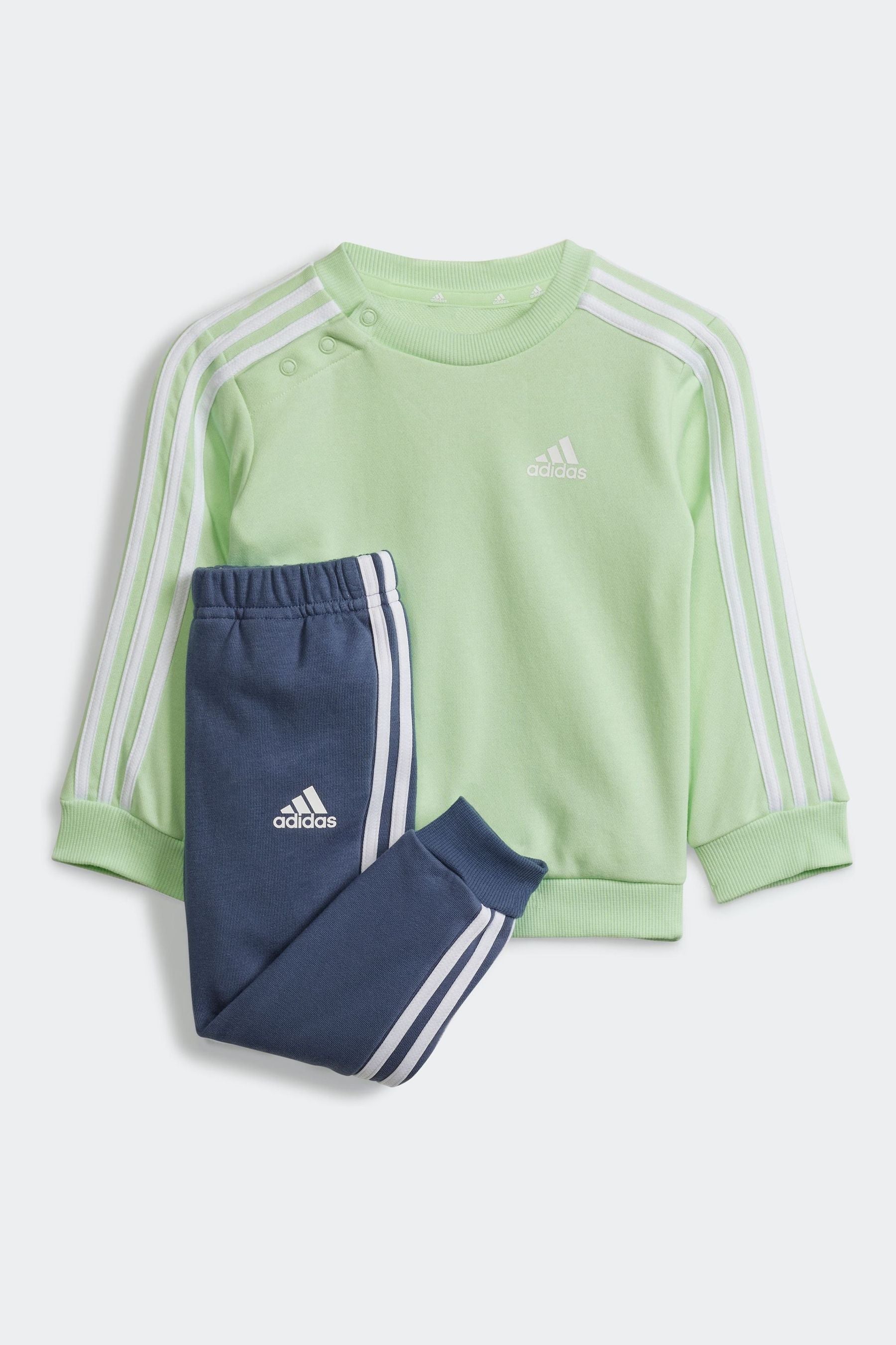 Blue/Grey adidas Kids Sportswear Essentials 3-Stripes Jogger Set