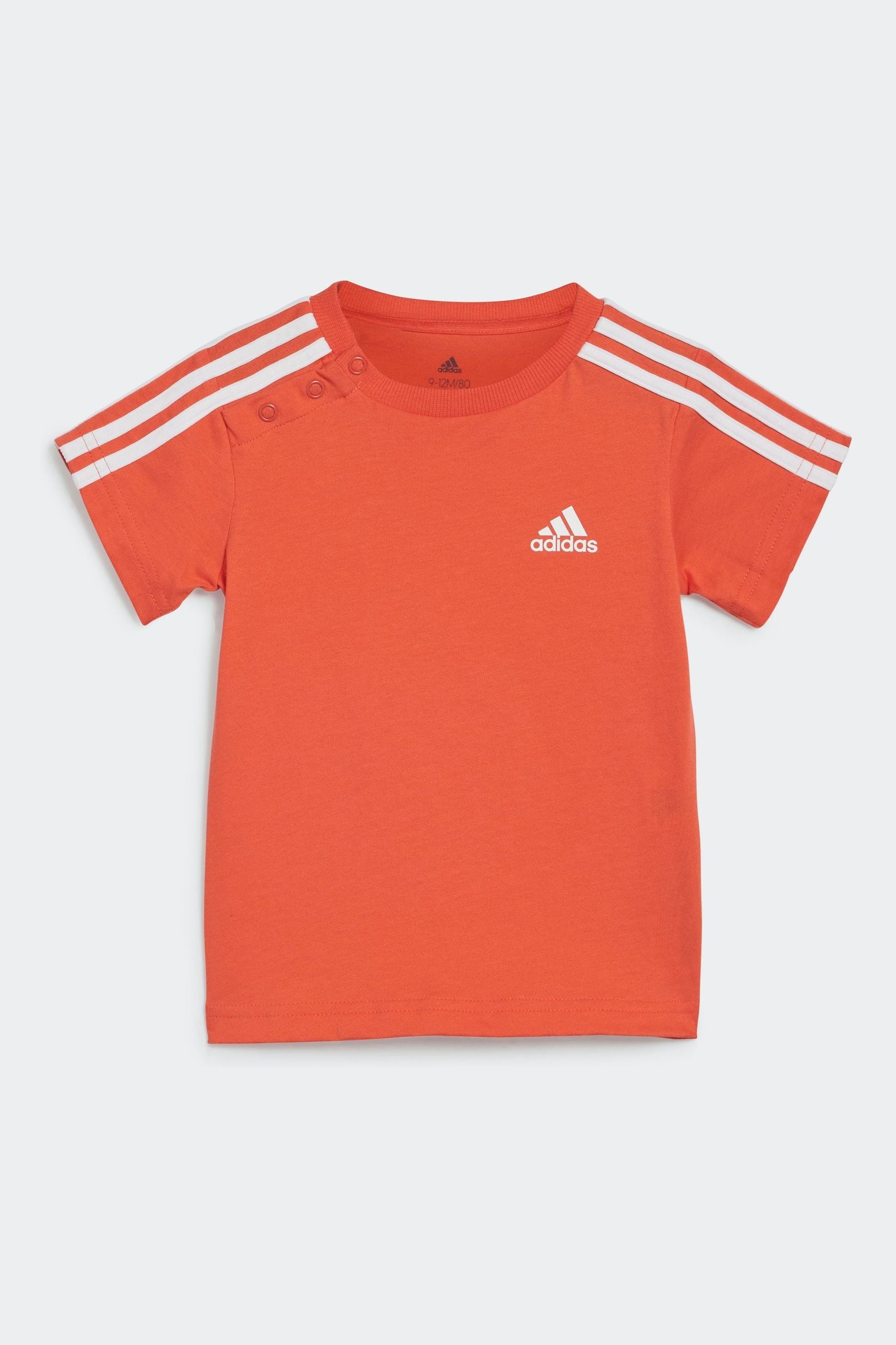 Red/Grey adidas Sportswear Essentials T-Shirt and Shorts Set