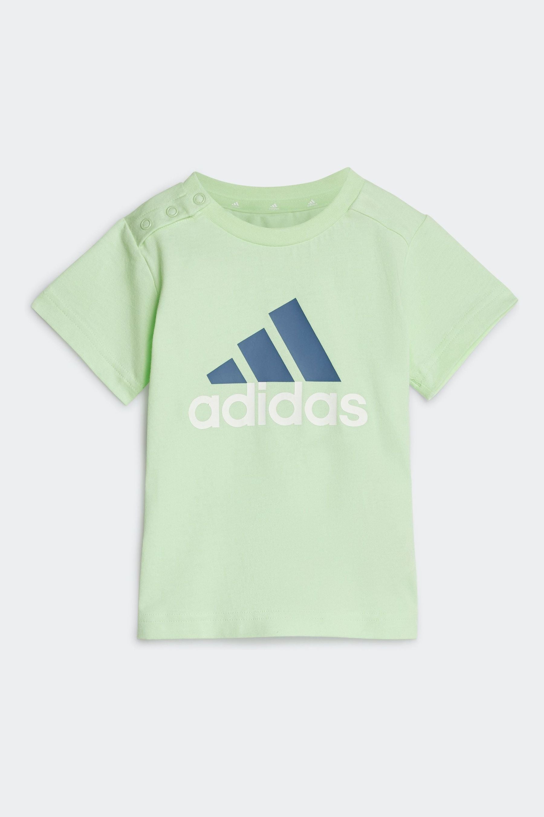 Green/Blue adidas Sportswear Essentials Organic Cotton T-Shirt And Shorts Set