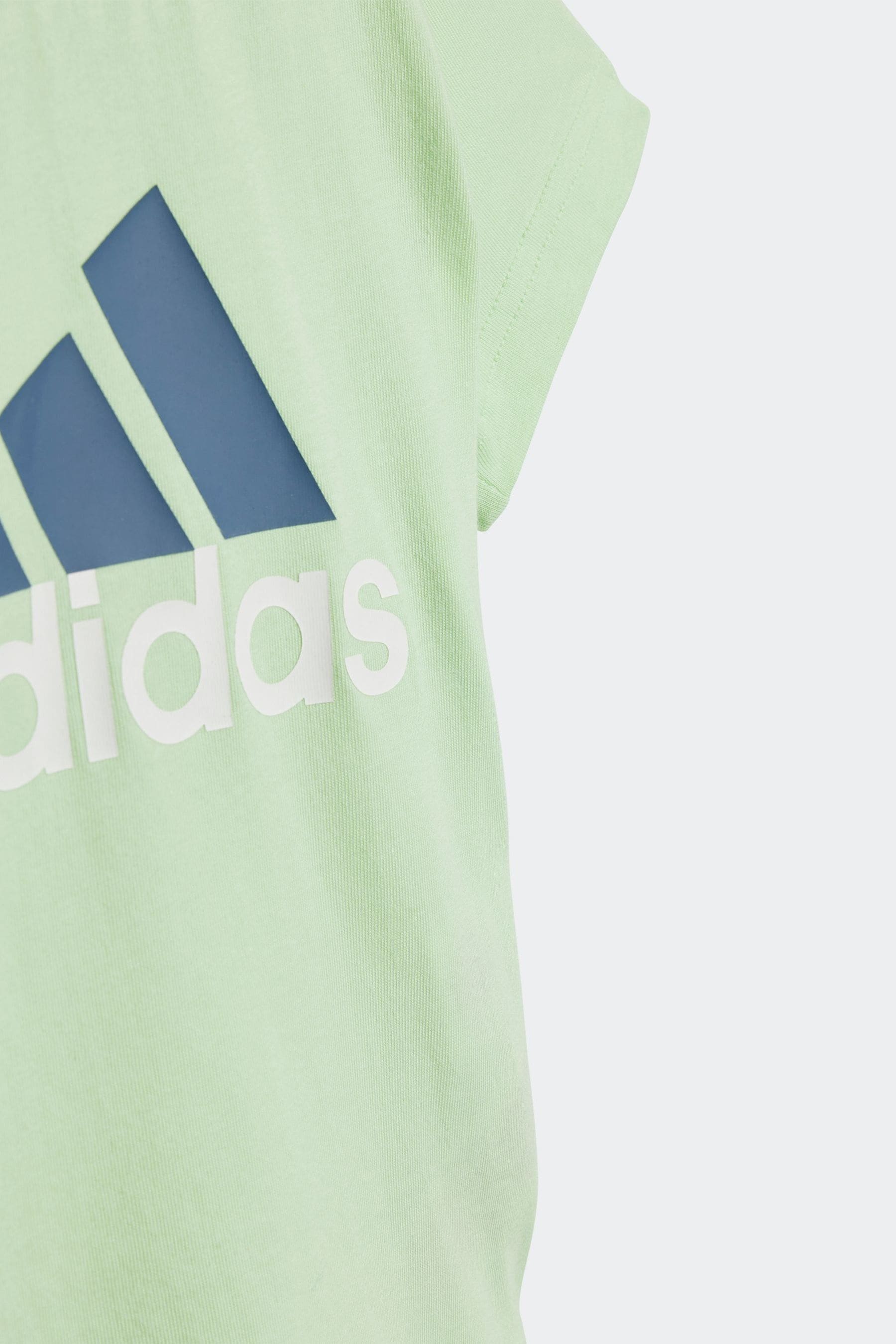 Green/Blue adidas Sportswear Essentials Organic Cotton T-Shirt And Shorts Set