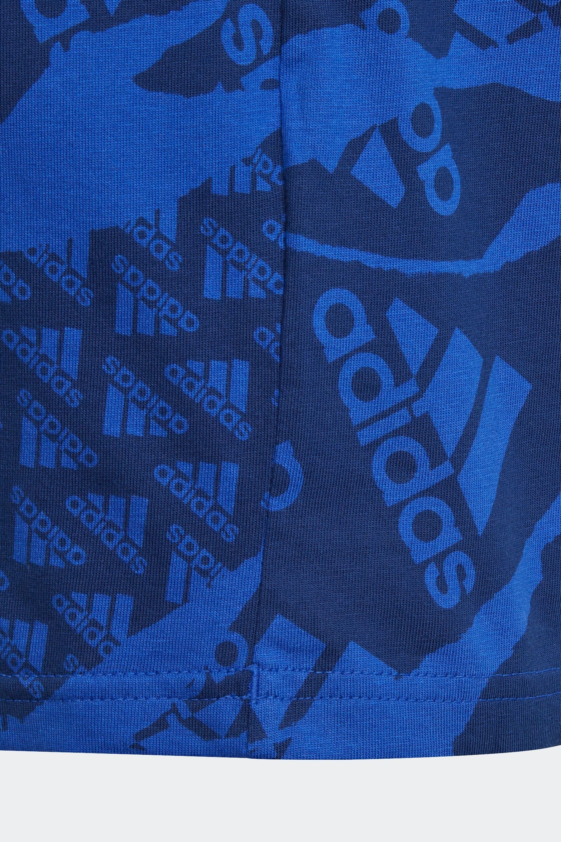 Blue adidas Sportswear Essentials Allover Print T-Shirt