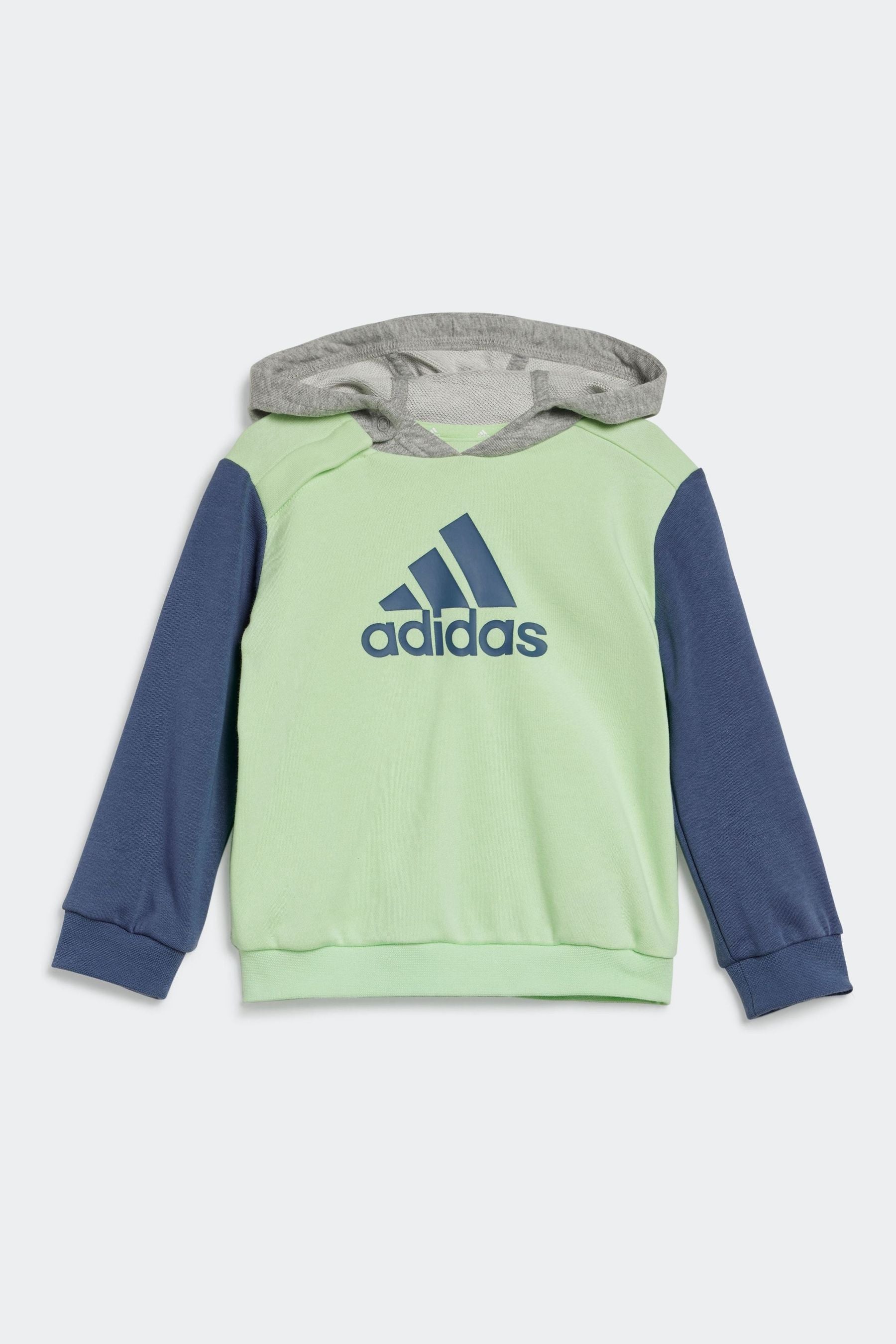 Green/Grey adidas Kids Essentials Colorblock Jogger Set