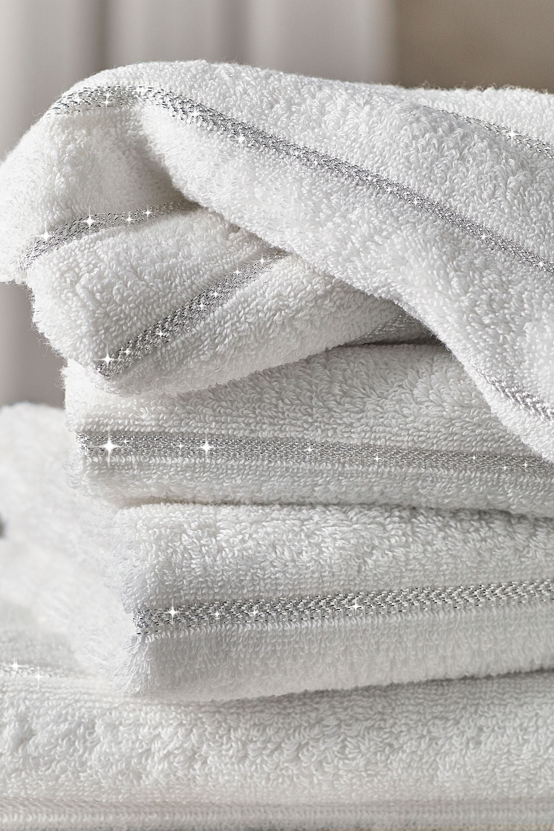 White Sparkle Rib Towel