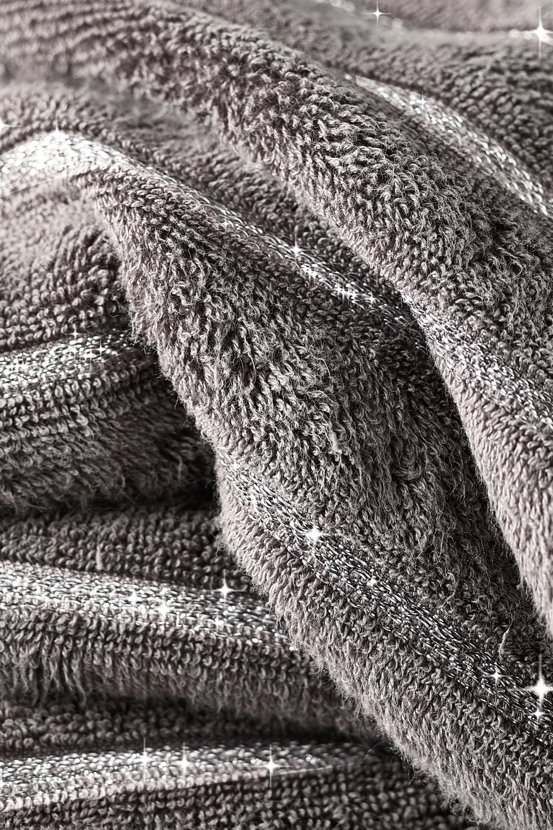 Charcoal Grey Sparkle Rib Towel