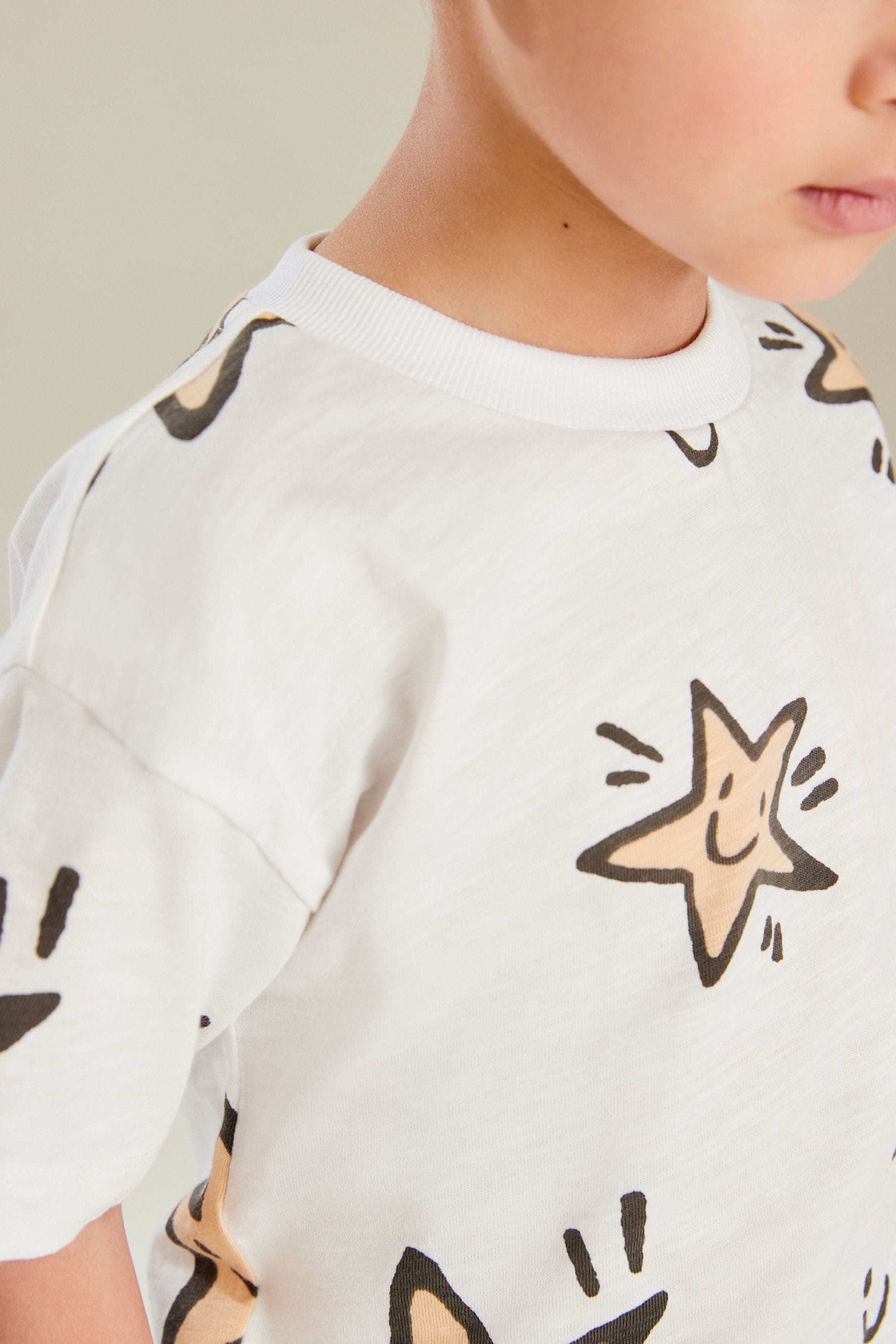 White Star All-Over Print 100% Cotton Short Sleeve T-Shirt (3mths-7yrs)