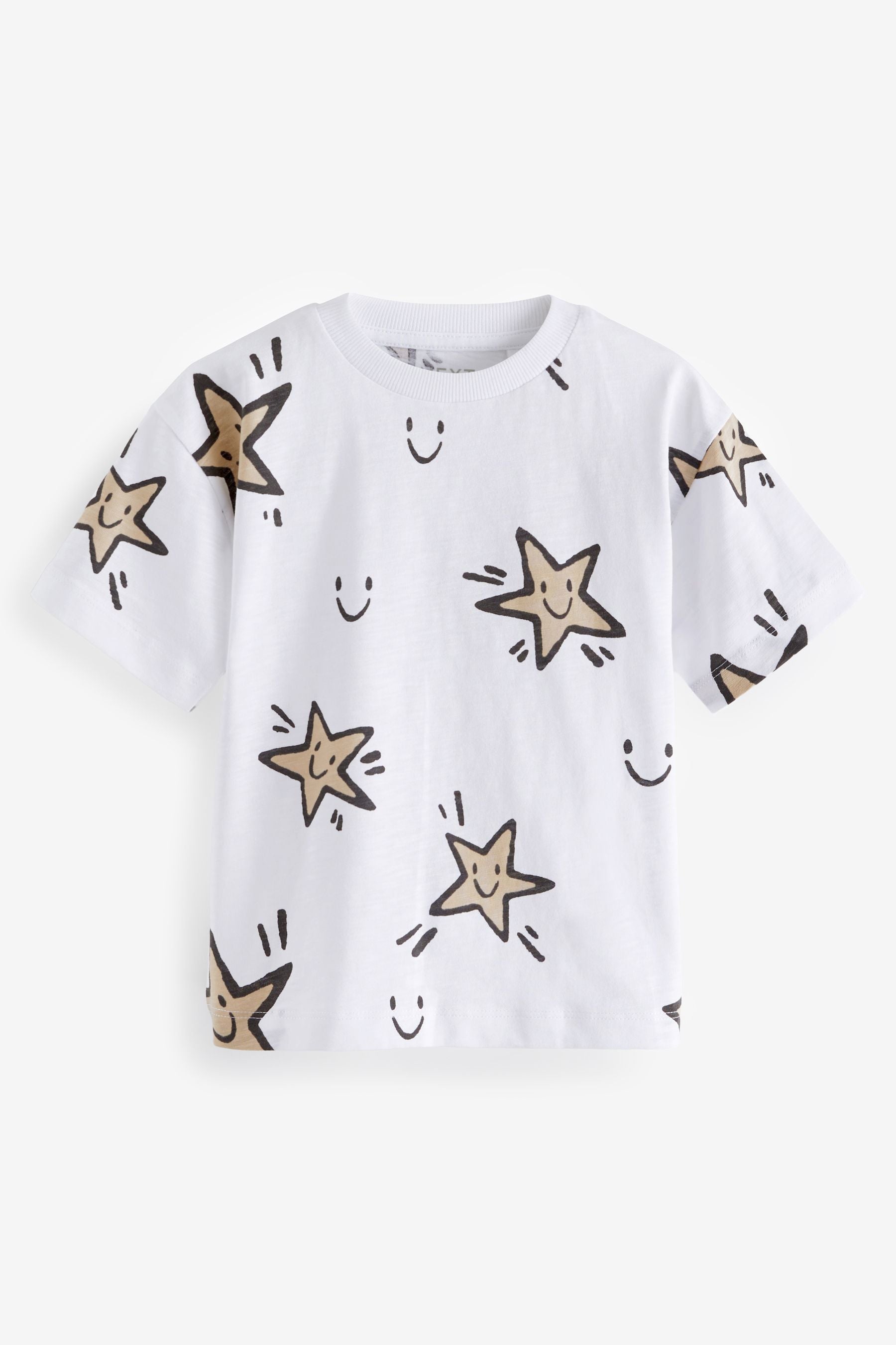 White Star All-Over Print 100% Cotton Short Sleeve T-Shirt (3mths-7yrs)