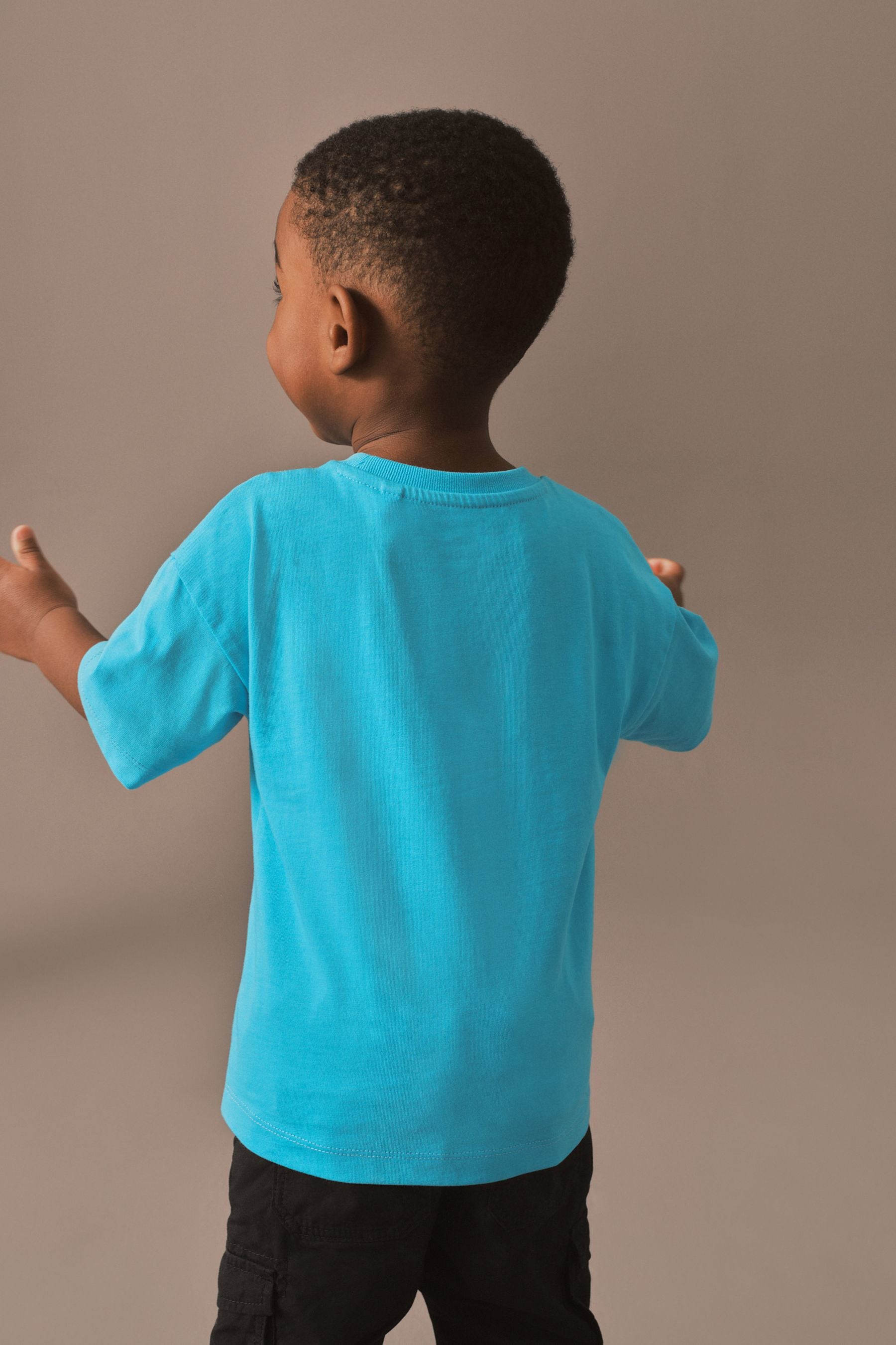 Turquoise Blue Short Sleeve Graffic T-Shirt (3mths-7yrs)