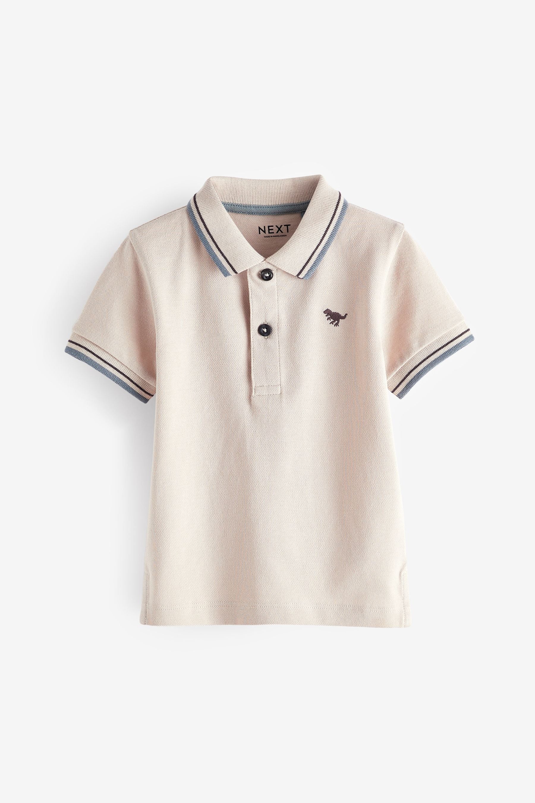 Putty Natural 100% Cotton Short Sleeve Polo Shirt (3mths-7yrs)