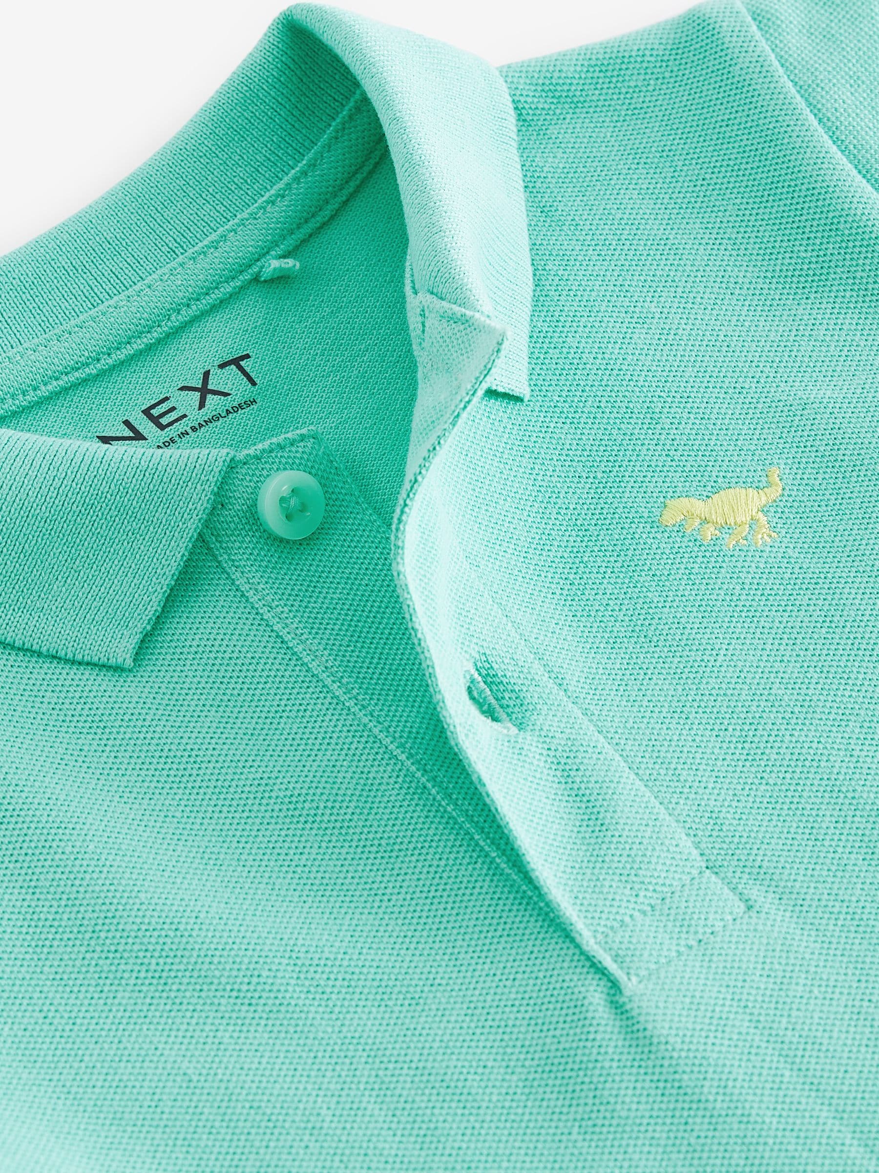 Green 100% Cotton Short Sleeve Polo Shirt (3mths-7yrs)