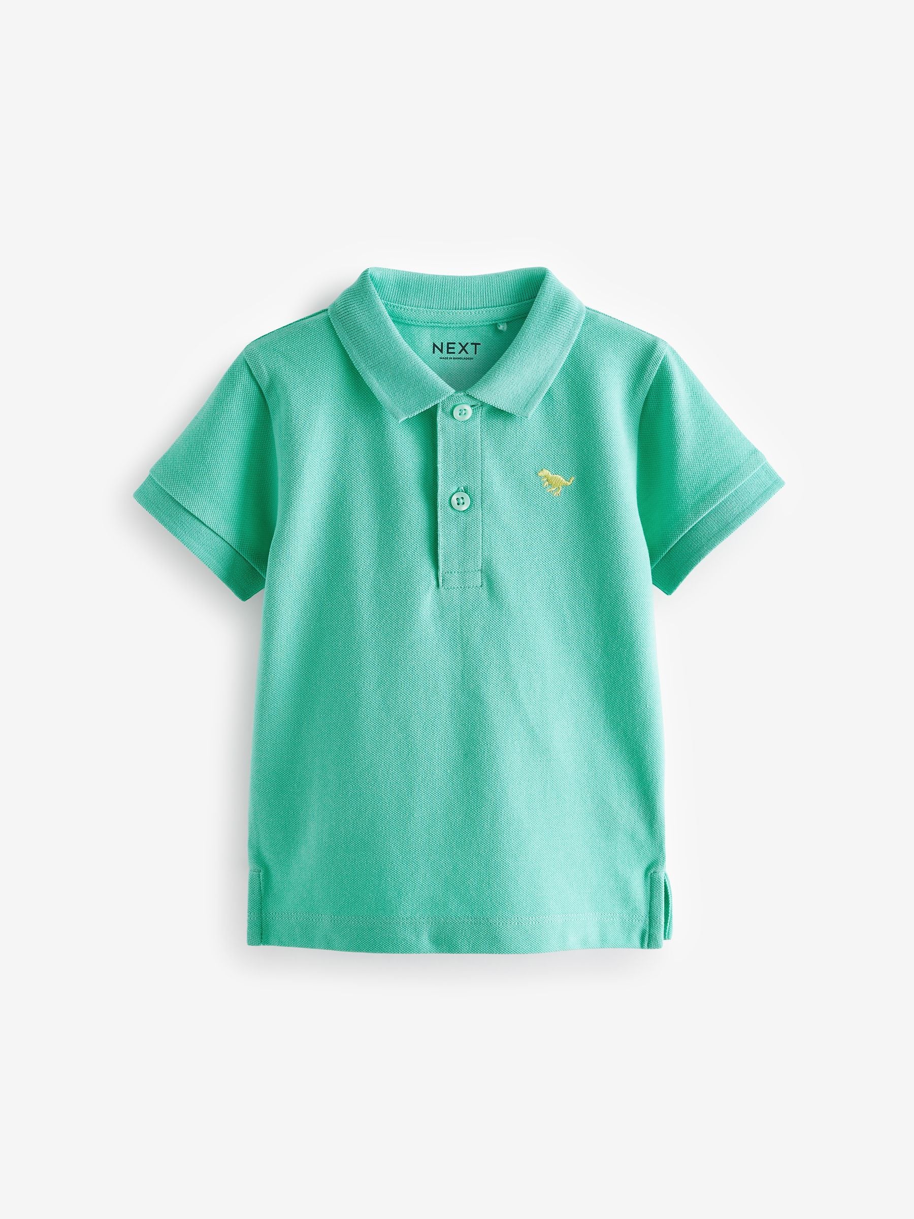 Green 100% Cotton Short Sleeve Polo Shirt (3mths-7yrs)