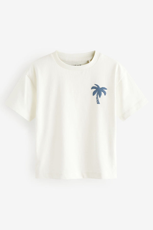 White Simple 100% Cotton Short Sleeve T-Shirt (3mths-7yrs)