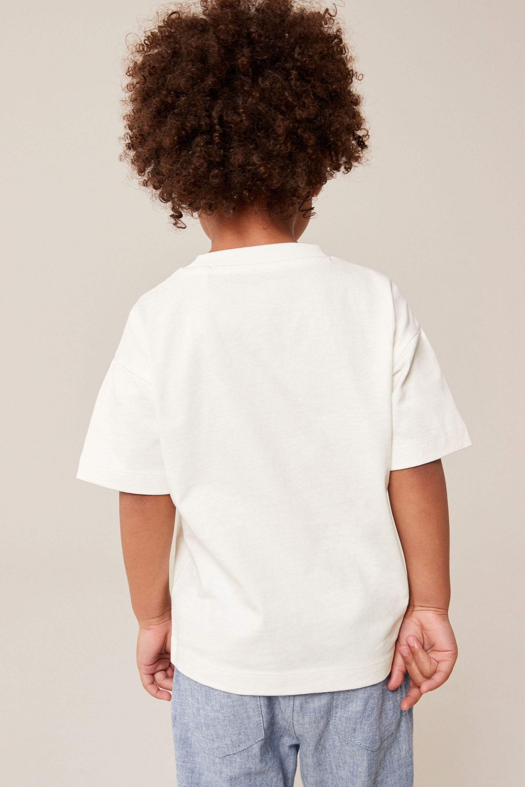 White Simple 100% Cotton Short Sleeve T-Shirt (3mths-7yrs)