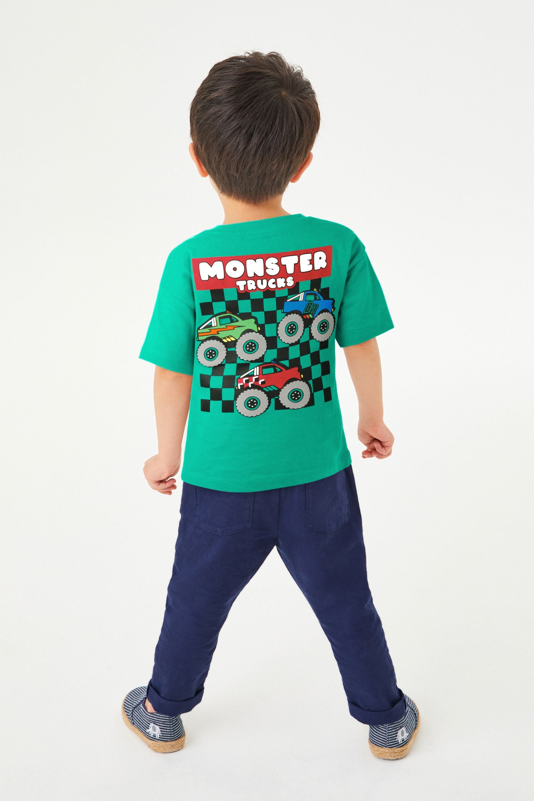 Green Back Print Short Sleeve T-Shirt (3mths-7yrs)