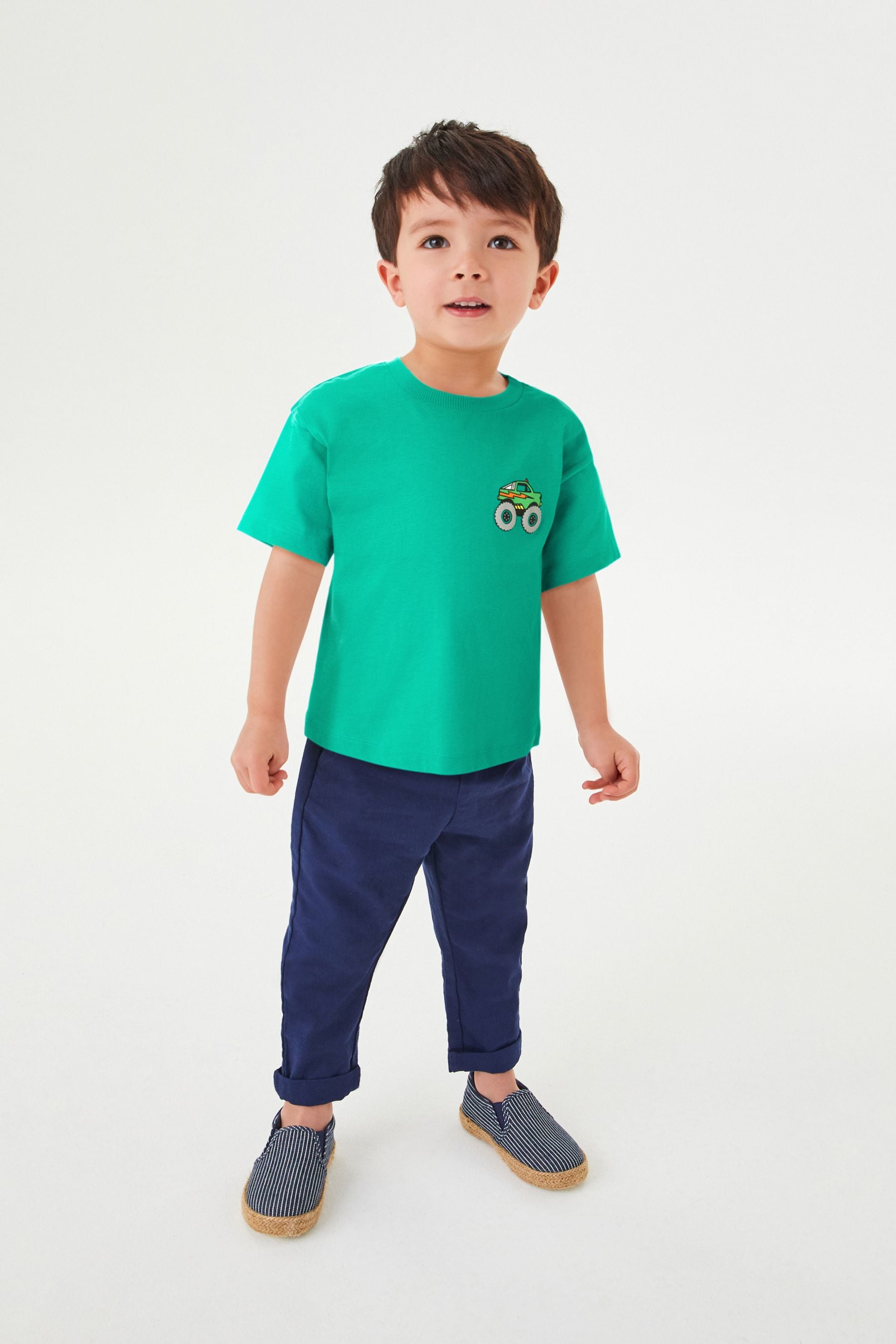 Green Back Print Short Sleeve T-Shirt (3mths-7yrs)