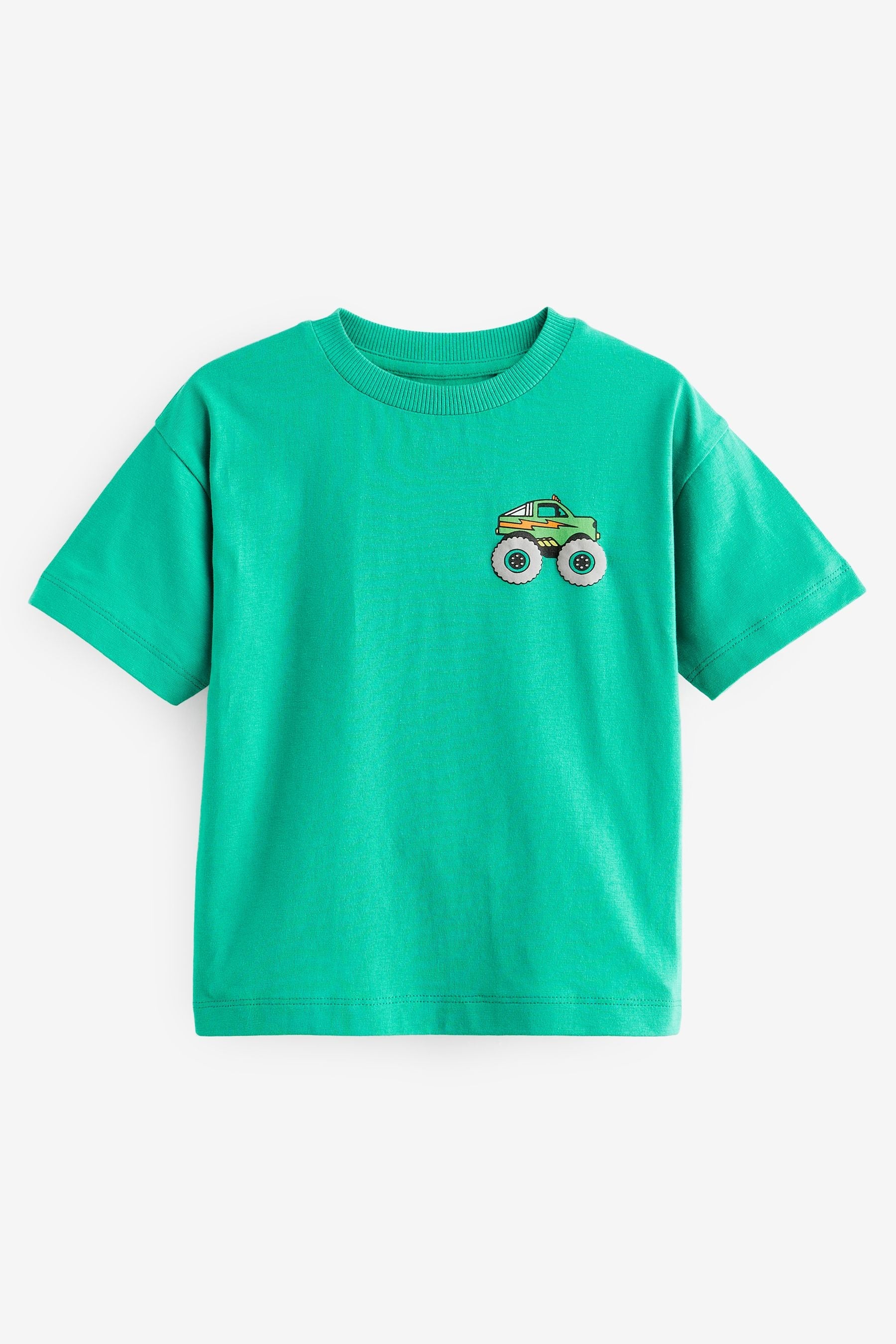 Green Back Print Short Sleeve T-Shirt (3mths-7yrs)