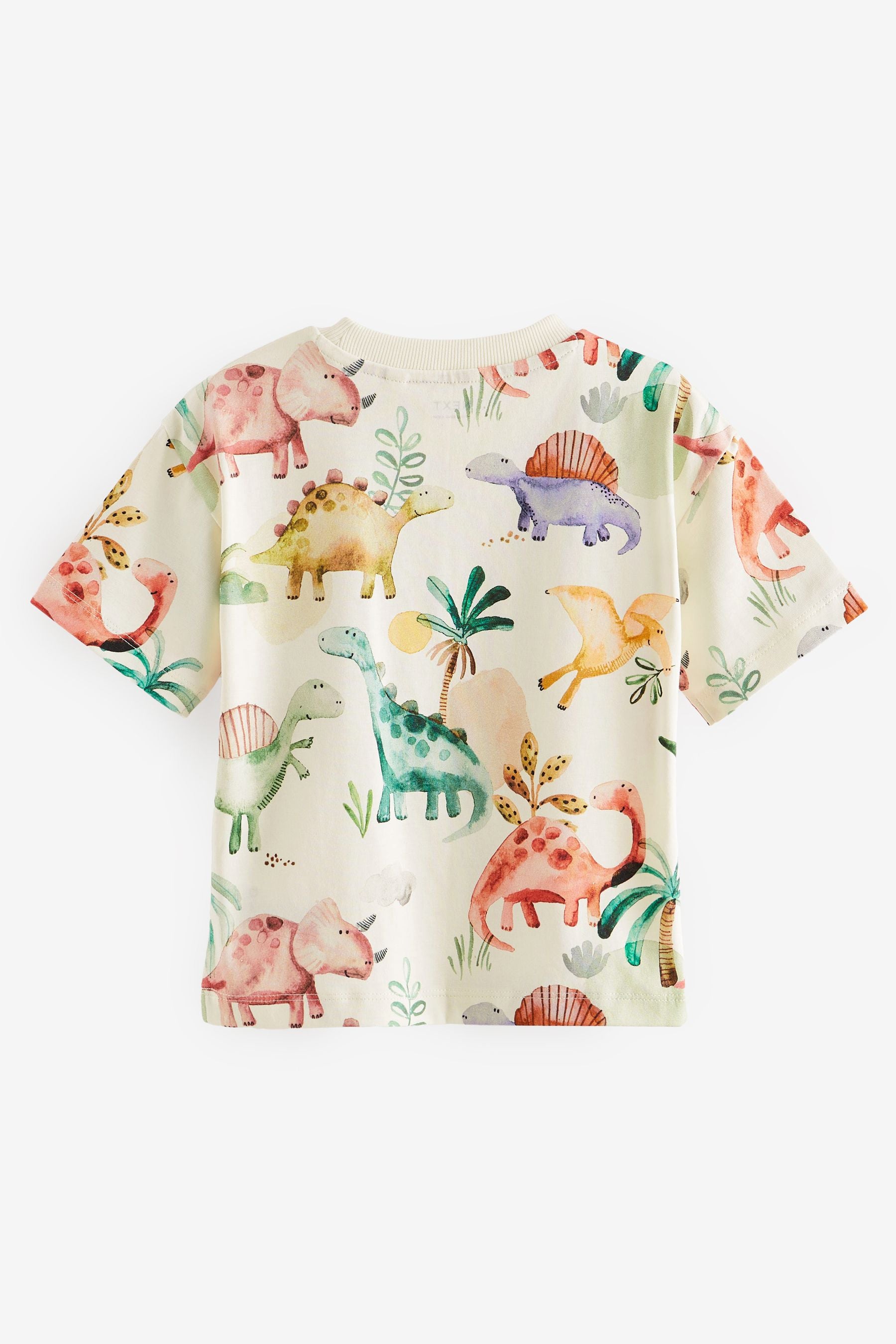 Neutral All-Over Print 100% Cotton Short Sleeve T-Shirt (3mths-7yrs)