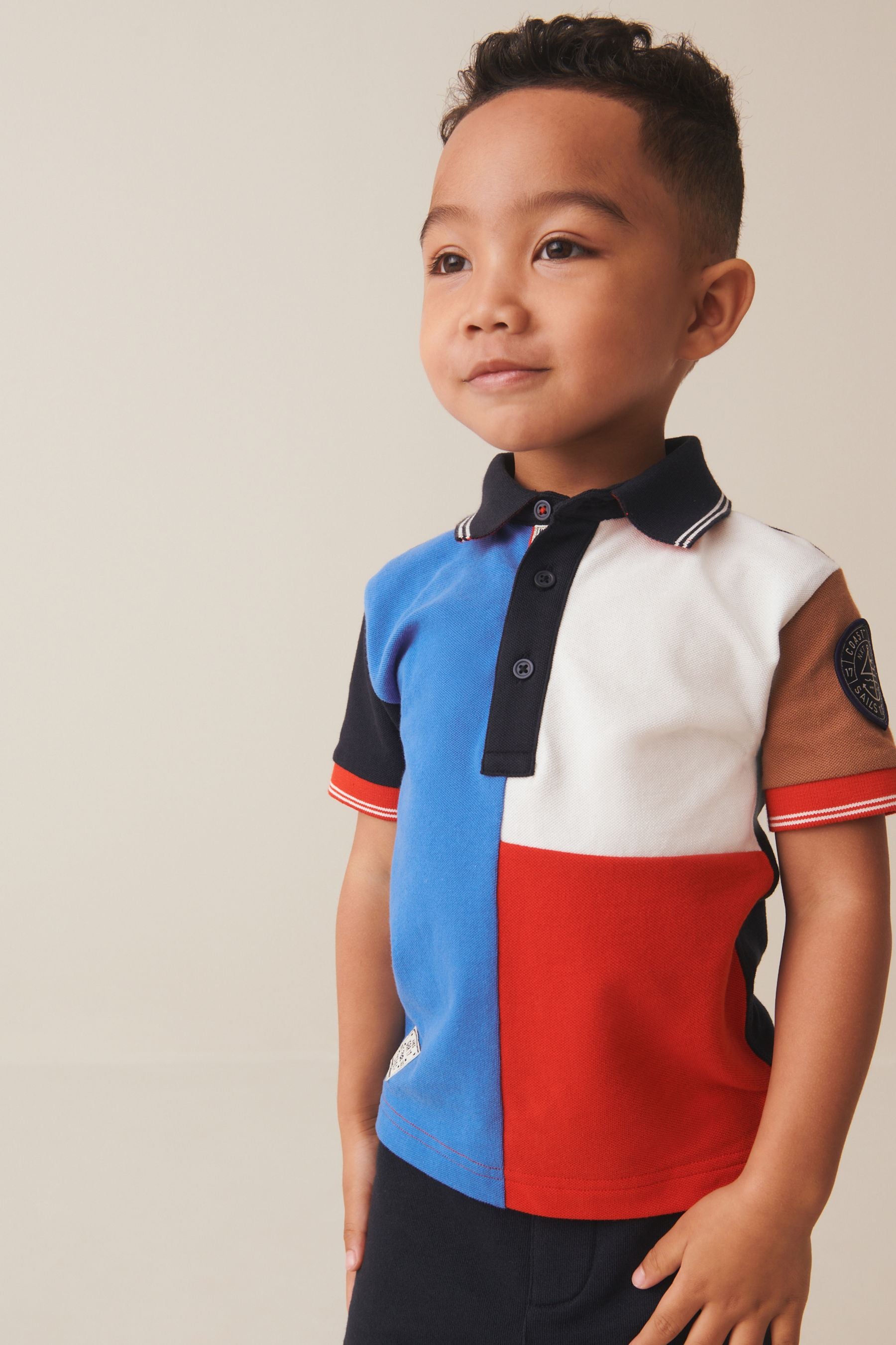 Red/Blue 100% Cotton Short Sleeve Polo and Shorts Set (3mths-7yrs)