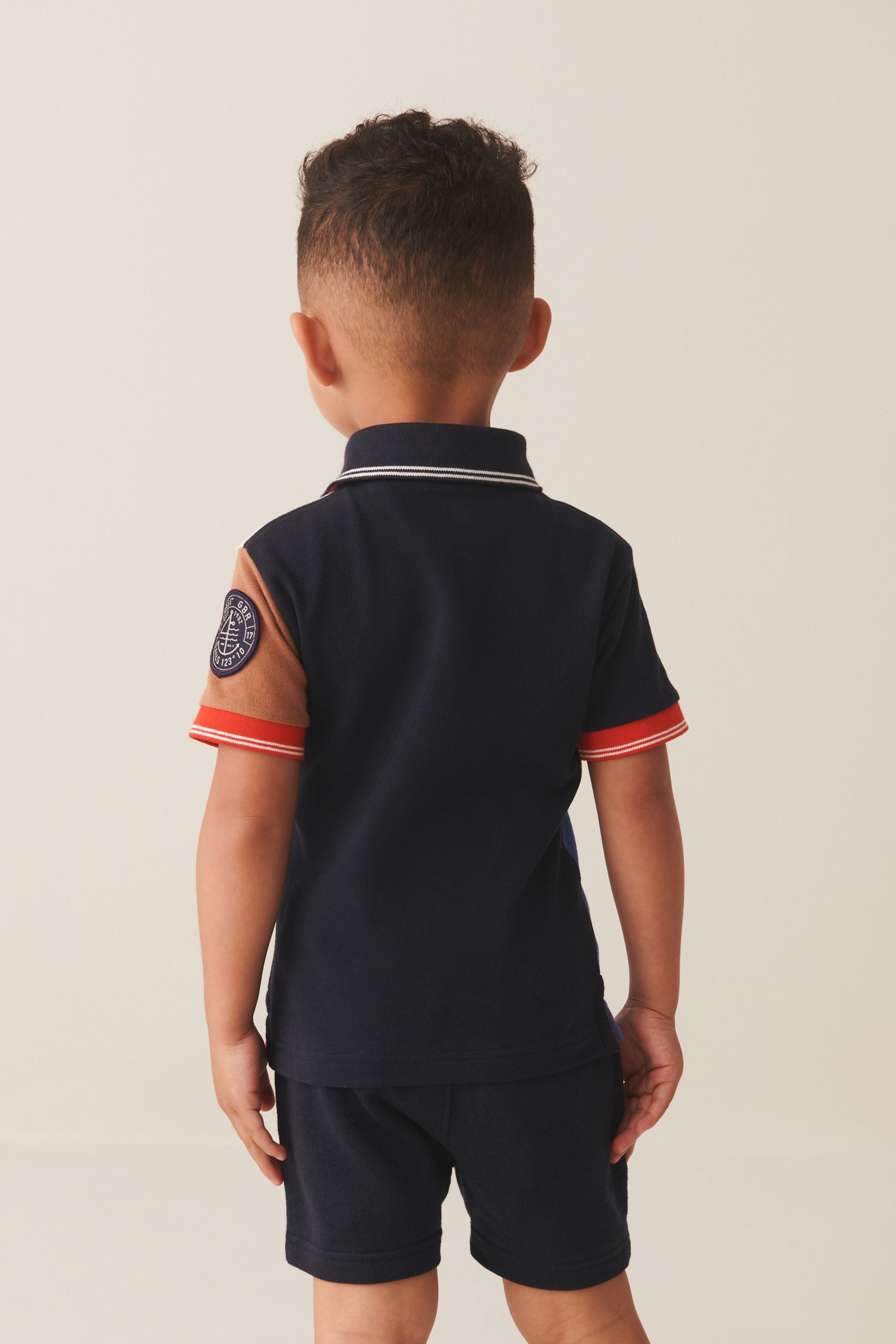 Red/Blue 100% Cotton Short Sleeve Polo and Shorts Set (3mths-7yrs)