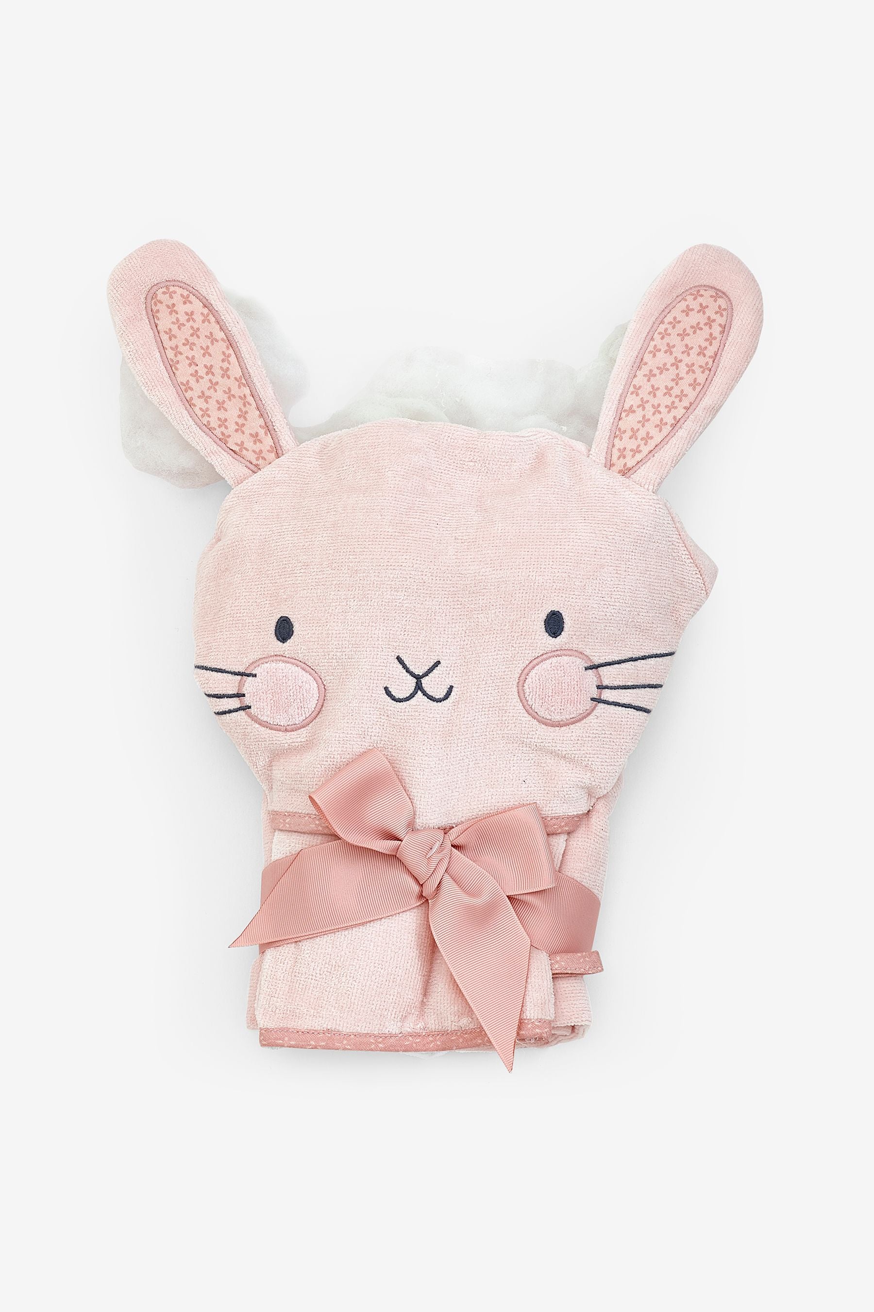 Pink Bunny Newborn 100% Cotton Hooded Baby Towel