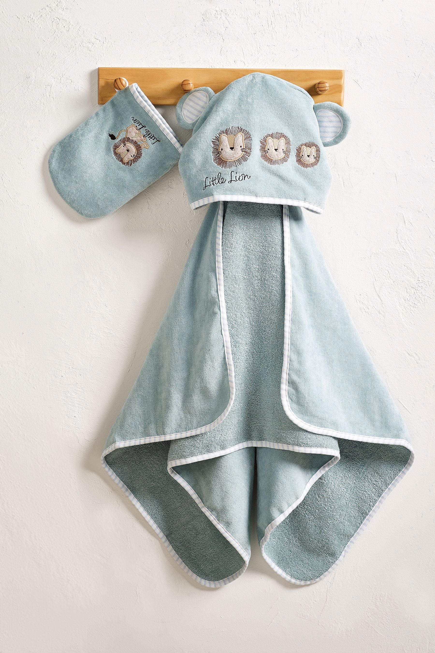 Blue Lion Newborn Cotton Hooded Baby Towel