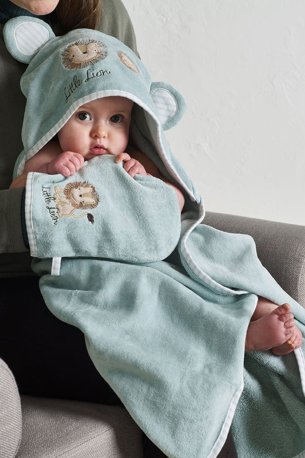 Blue Lion Newborn 100% Cotton Hooded Baby Towel