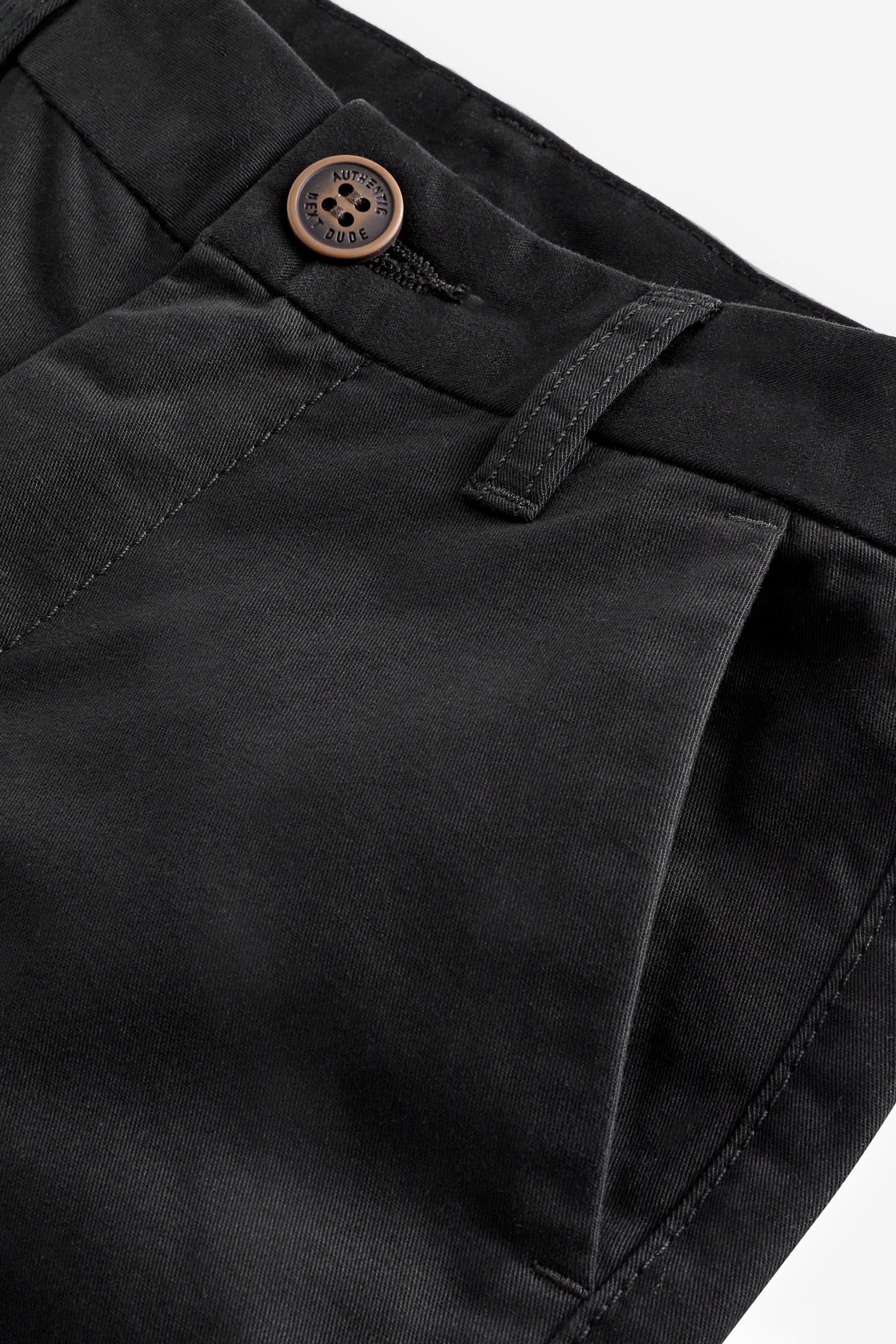 Black 100% Cotton Chino Shorts (3-16yrs)