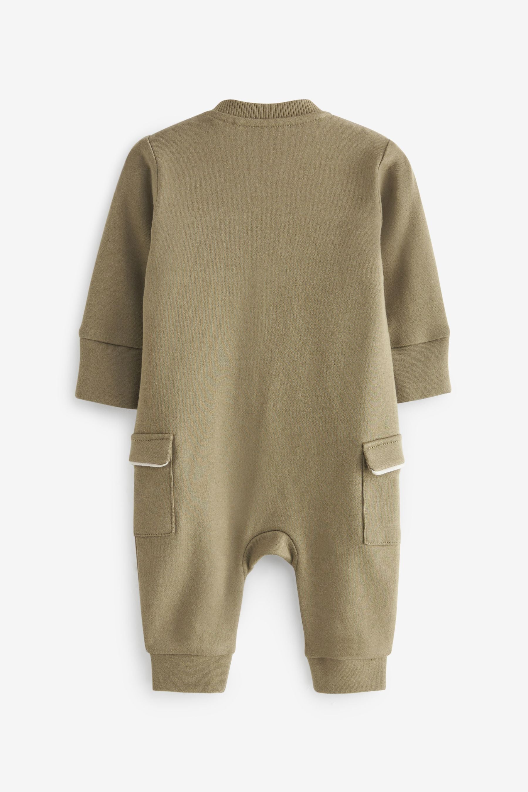 Khaki Green Two Way Zip Sleepsuit 1 Pack (0-2yrs)