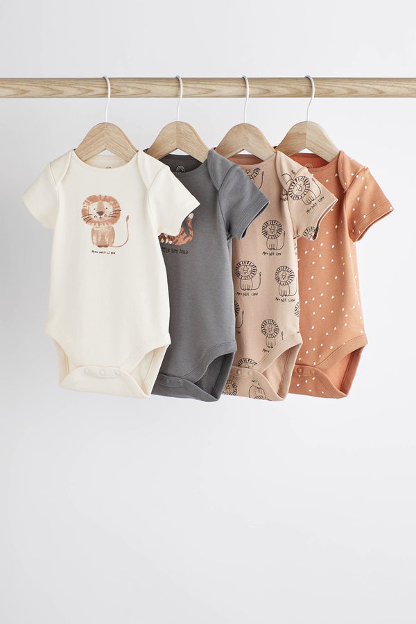 Neutral Baby Short Sleeve Bodysuits 4 Pack