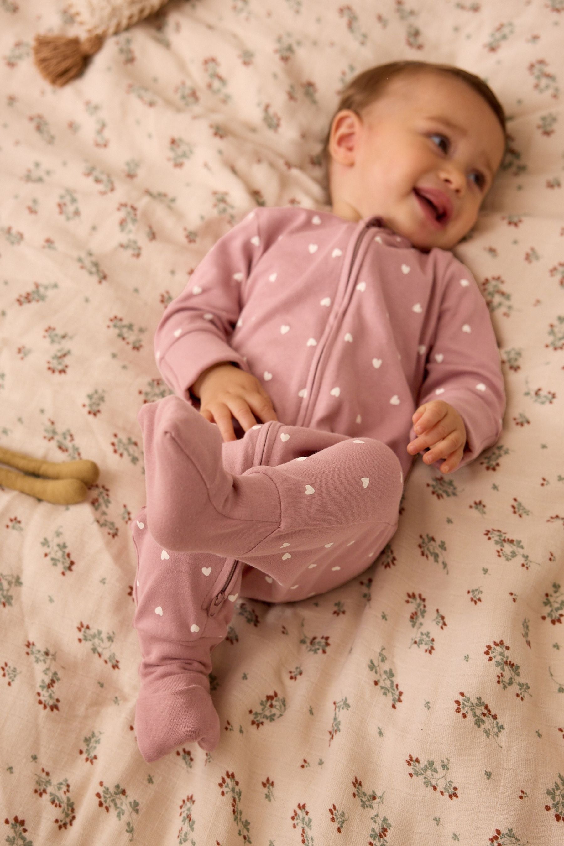 Mauve Purple Turnover Feet Two Way Zip Baby Sleepsuit 1 Pack (0mths-3yrs)