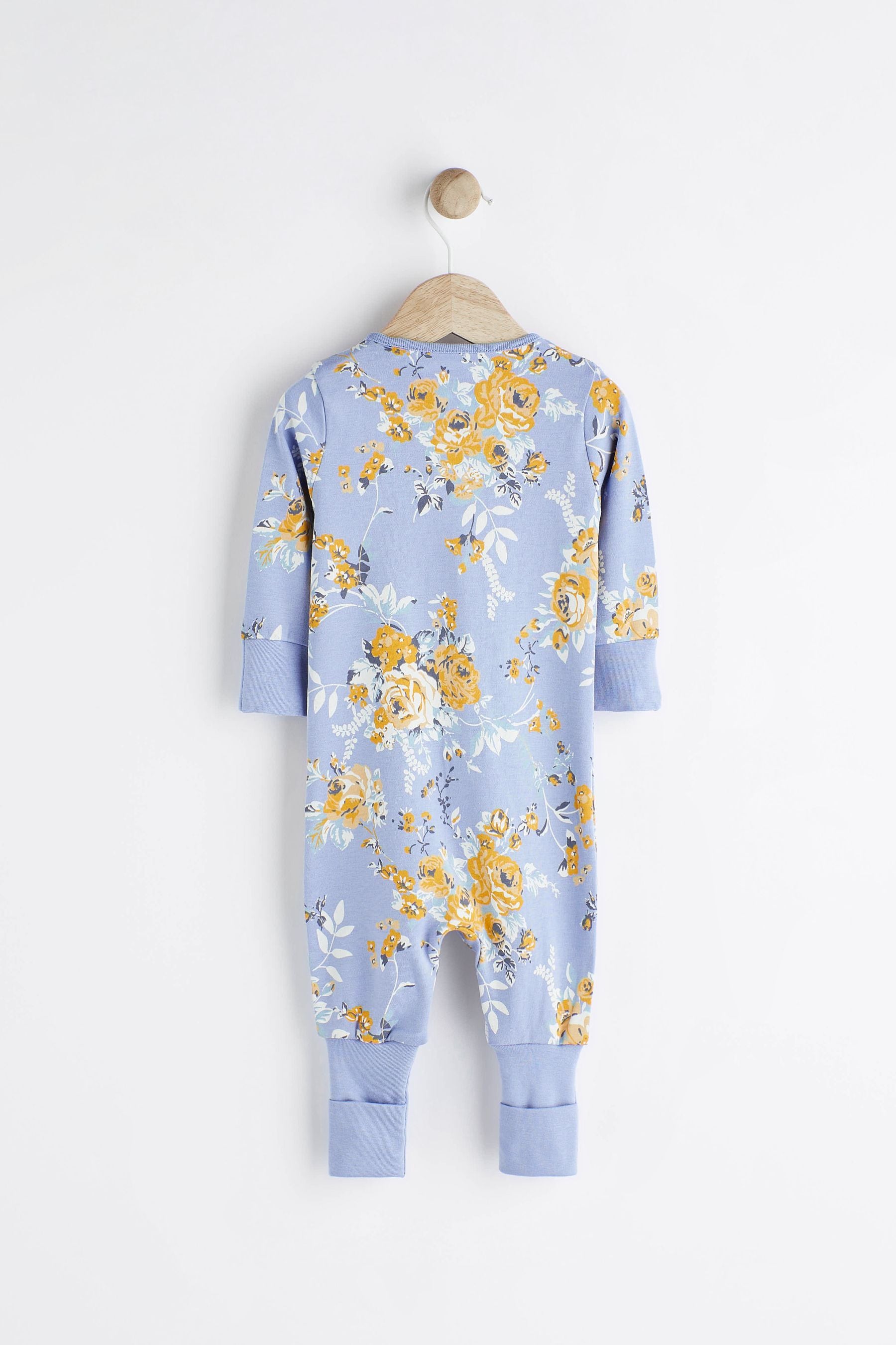 Blue Turnover Feet Two Way Zip Baby Sleepsuit 1 Pack (0mths-3yrs)