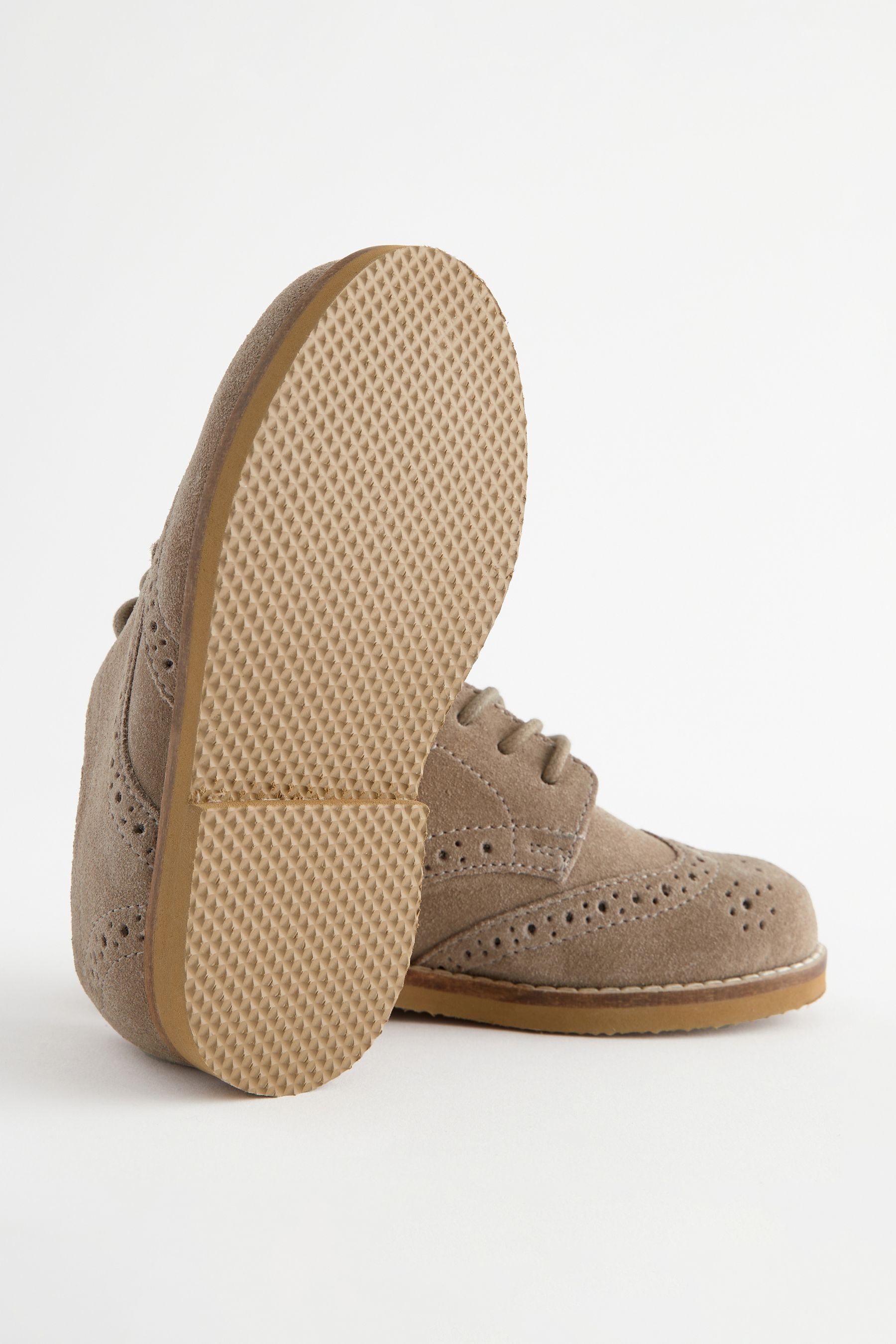 Sand Brown Standard Fit (F) Smart Leather Brogues Shoes