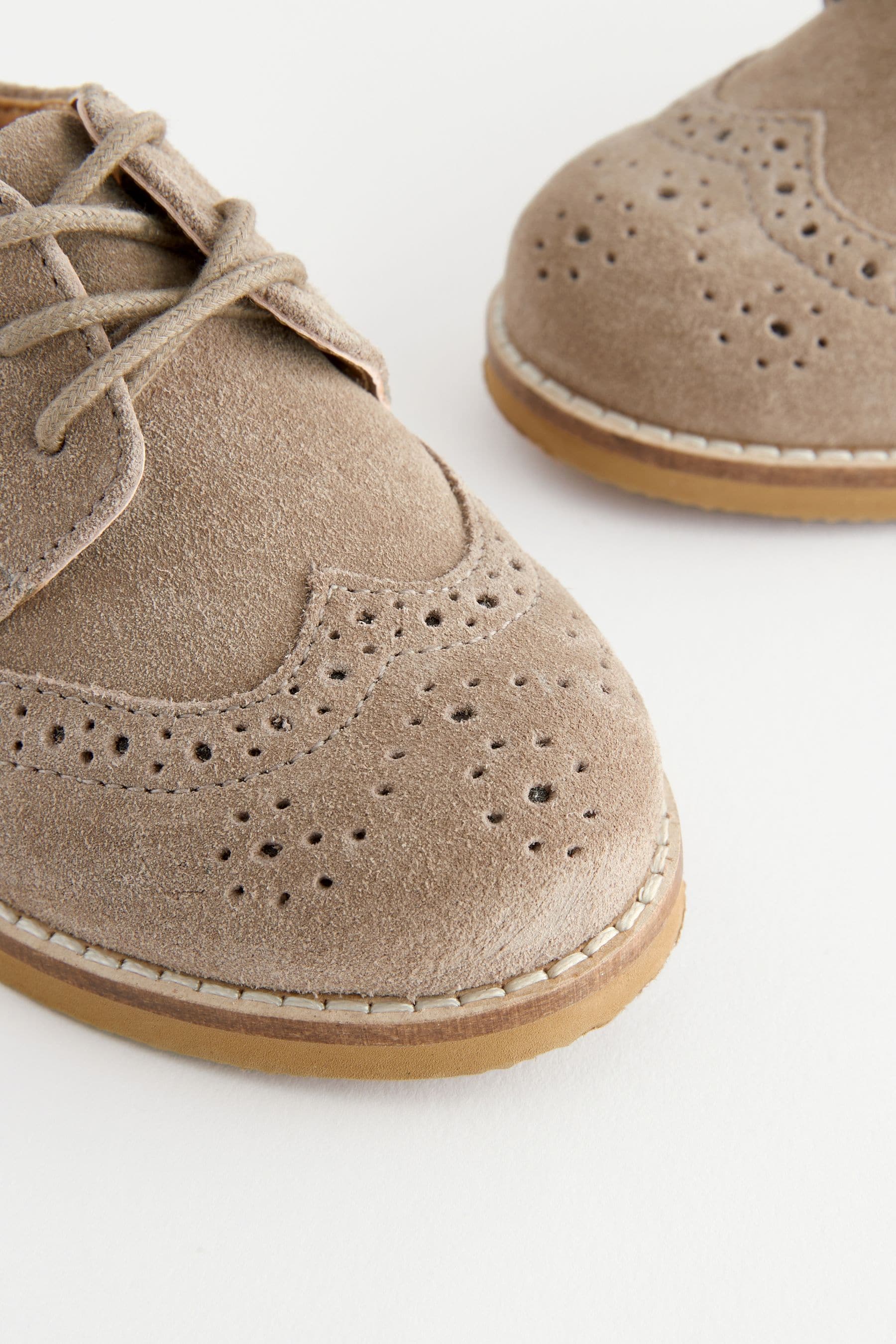 Sand Brown Standard Fit (F) Smart Leather Brogues Shoes