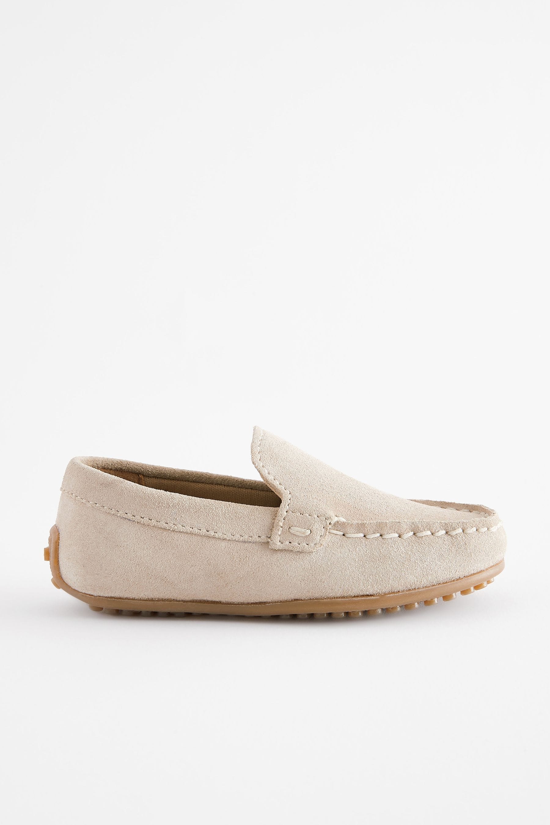 Natural Stone Standard Fit (F) Suede Slip On Loafer Shoes