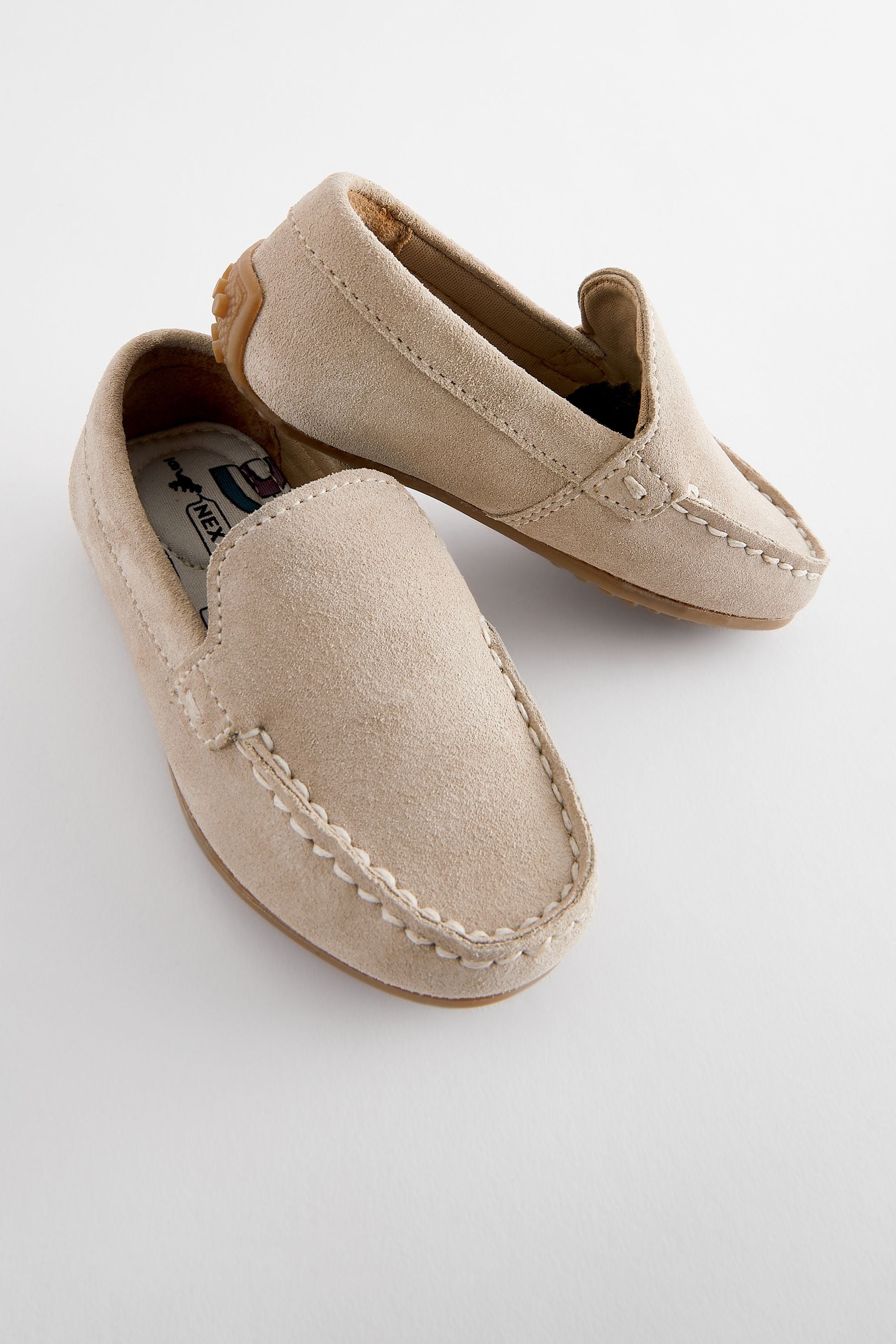 Natural Stone Standard Fit (F) Suede Slip On Loafer Shoes