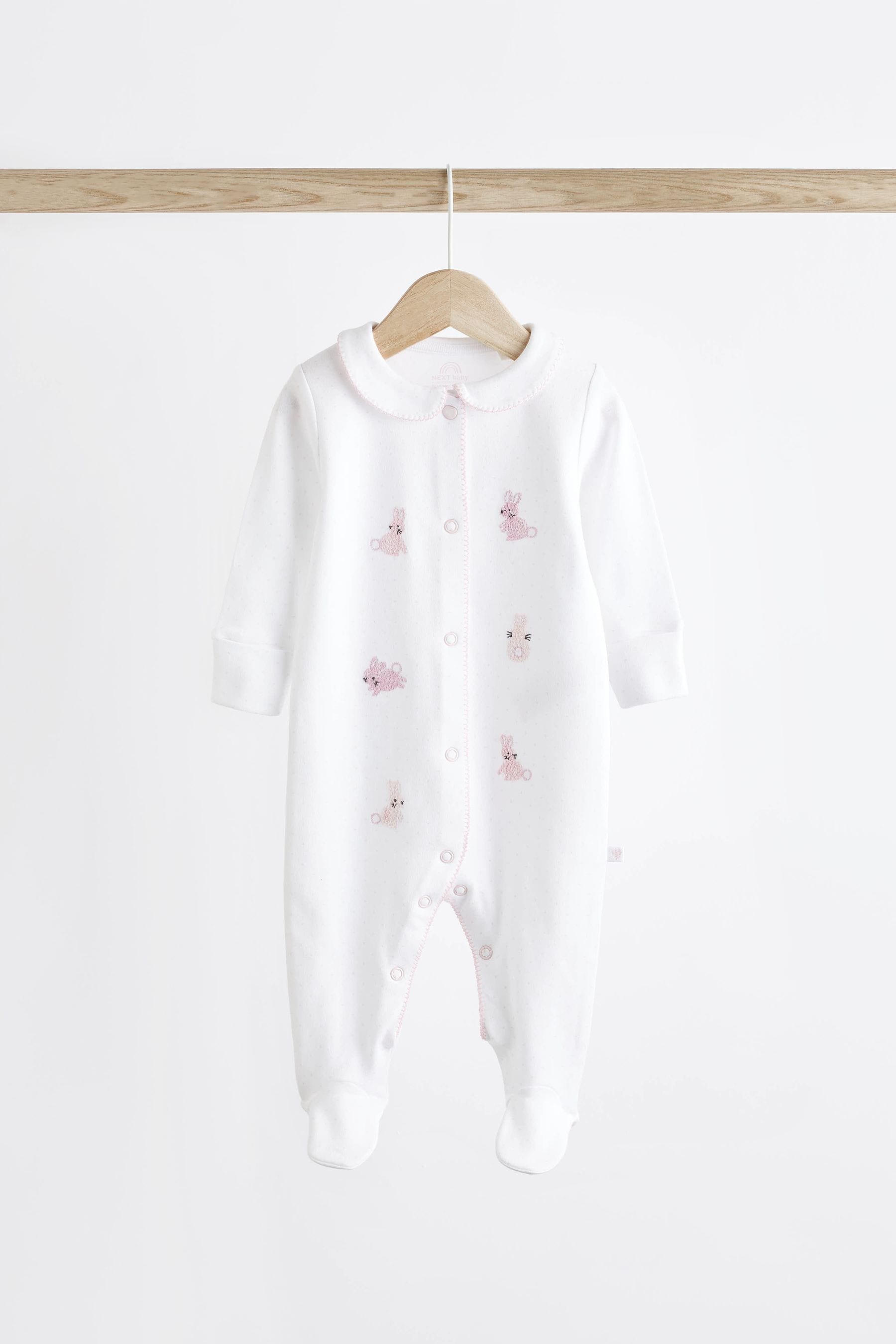 Pink Baby 100% Cotton Sleepsuits 3 Pack (0-3yrs)