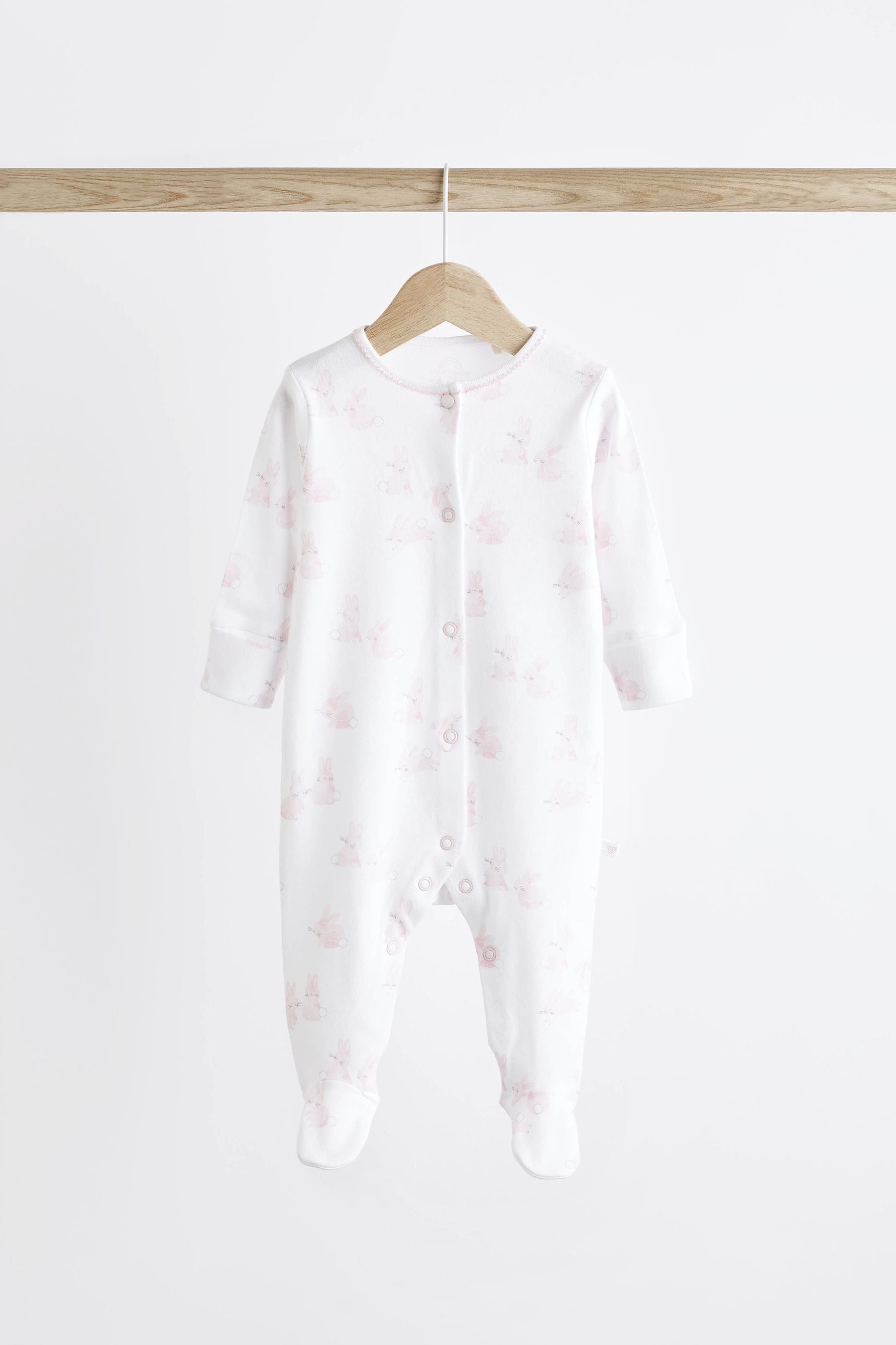 Pink Baby 100% Cotton Sleepsuits 3 Pack (0-3yrs)