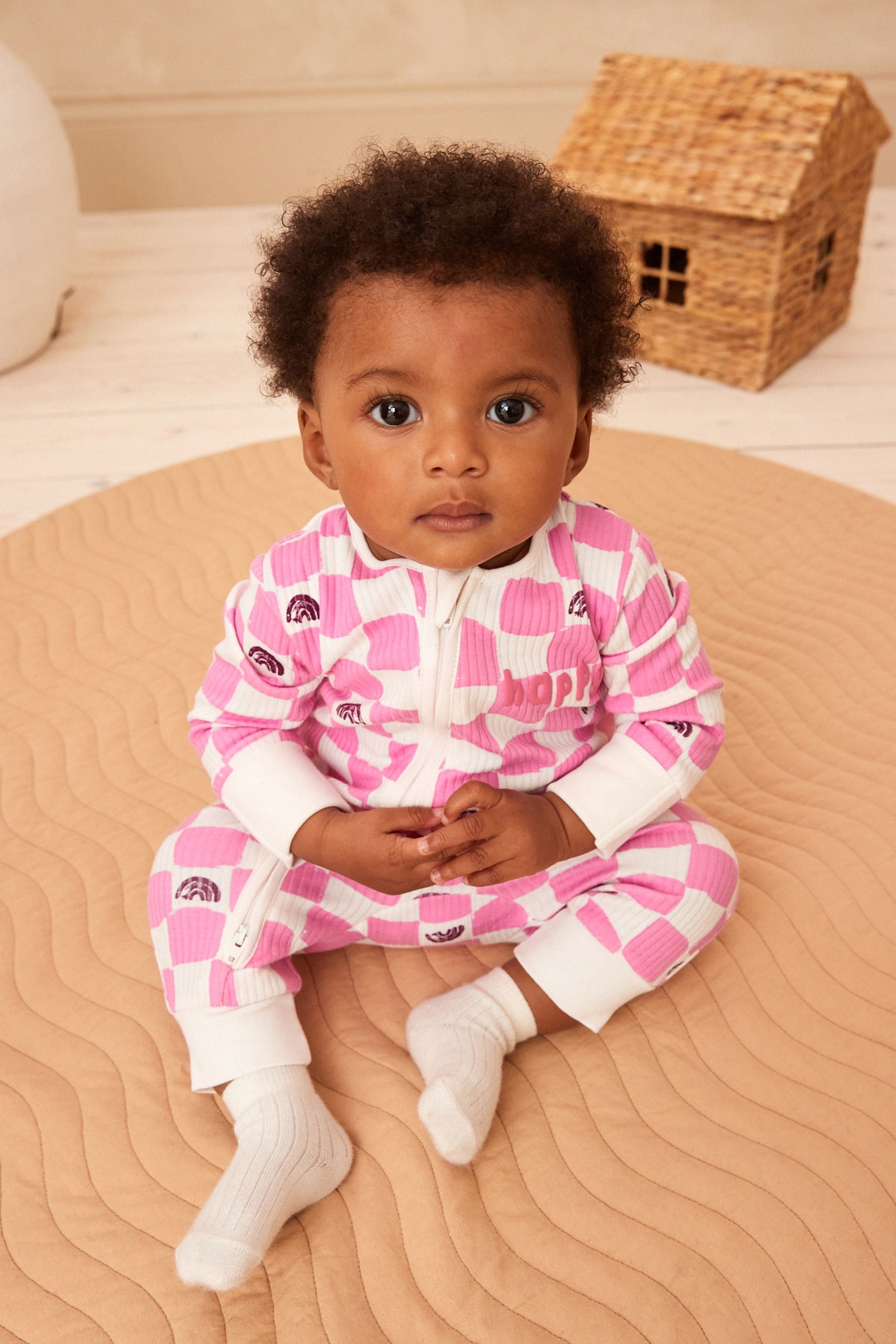 Pink Footless Baby Sleepsuits 3 Pack (0mths-3yrs)