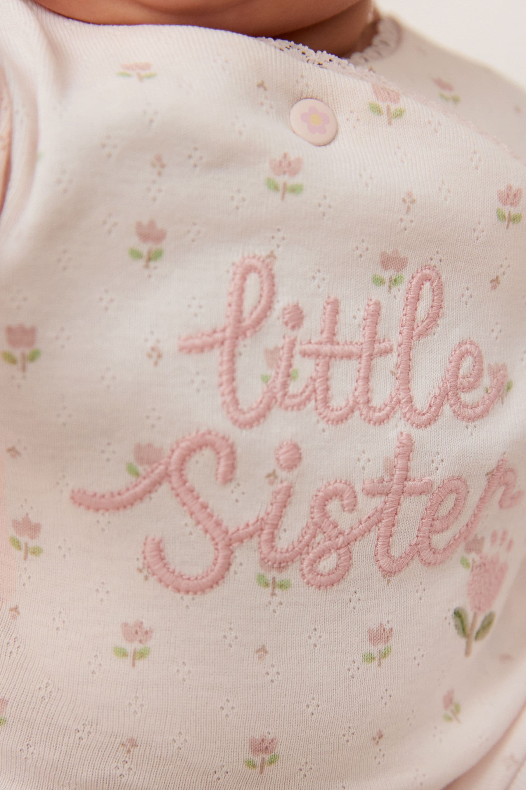 Pink Little Sister Baby Sleepsuit (0-18mths)