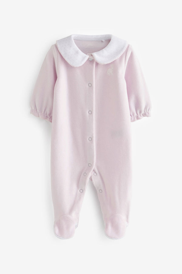 Lilac Purple Velour Sleepsuit (0mths-3yrs)