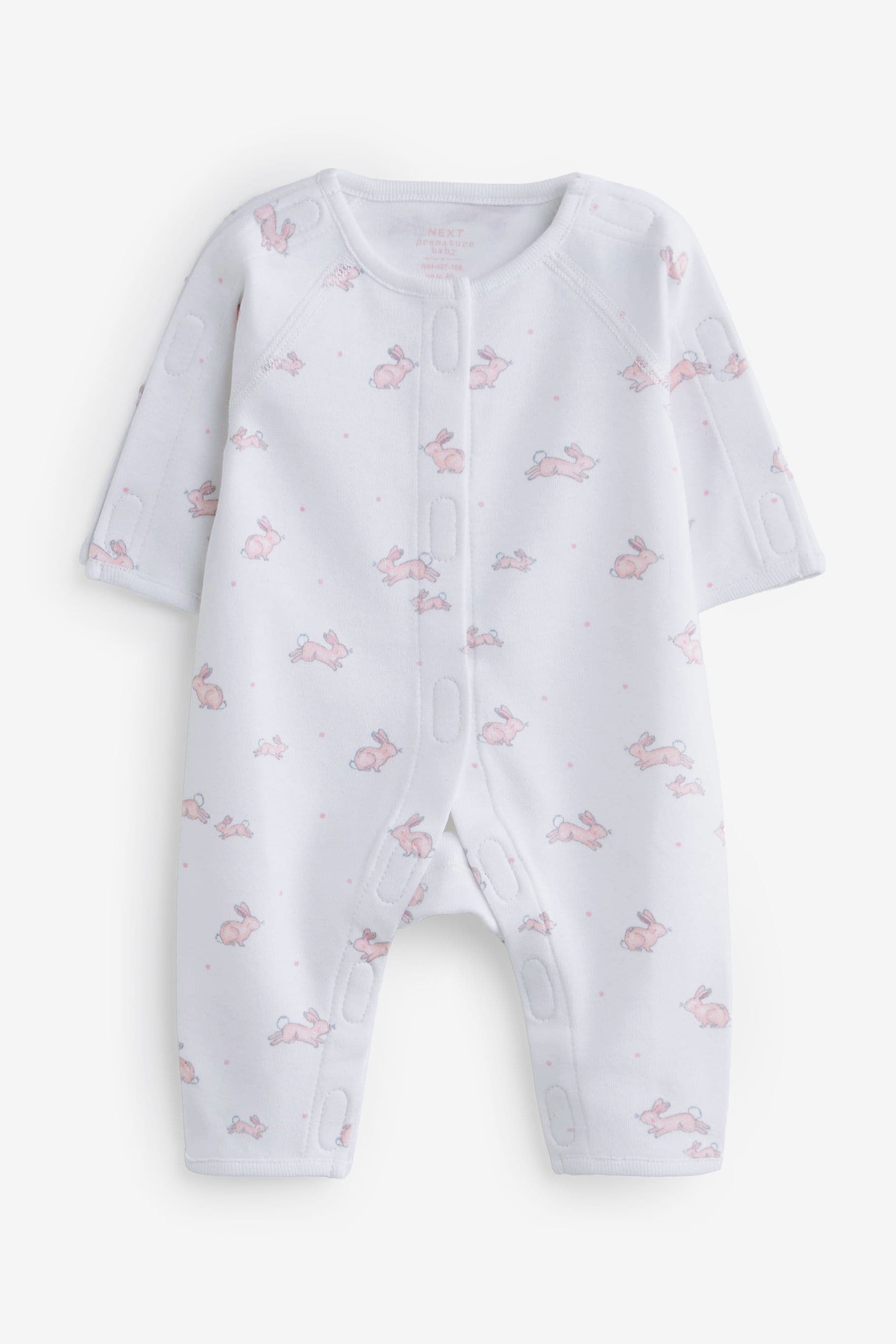 Pink Premature Baby 100% Cotton Sleepsuits 3 Pack (0-0mths)