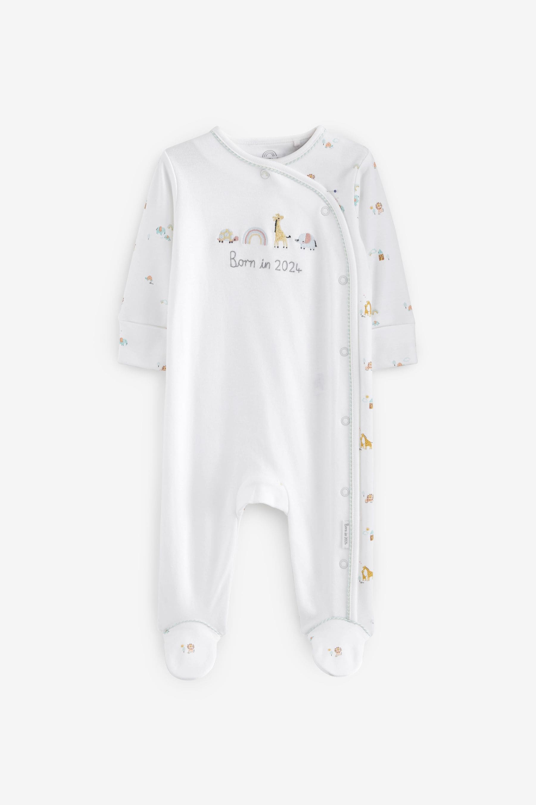 White Born in 2024 Baby Sleepsuit (0-9mths)