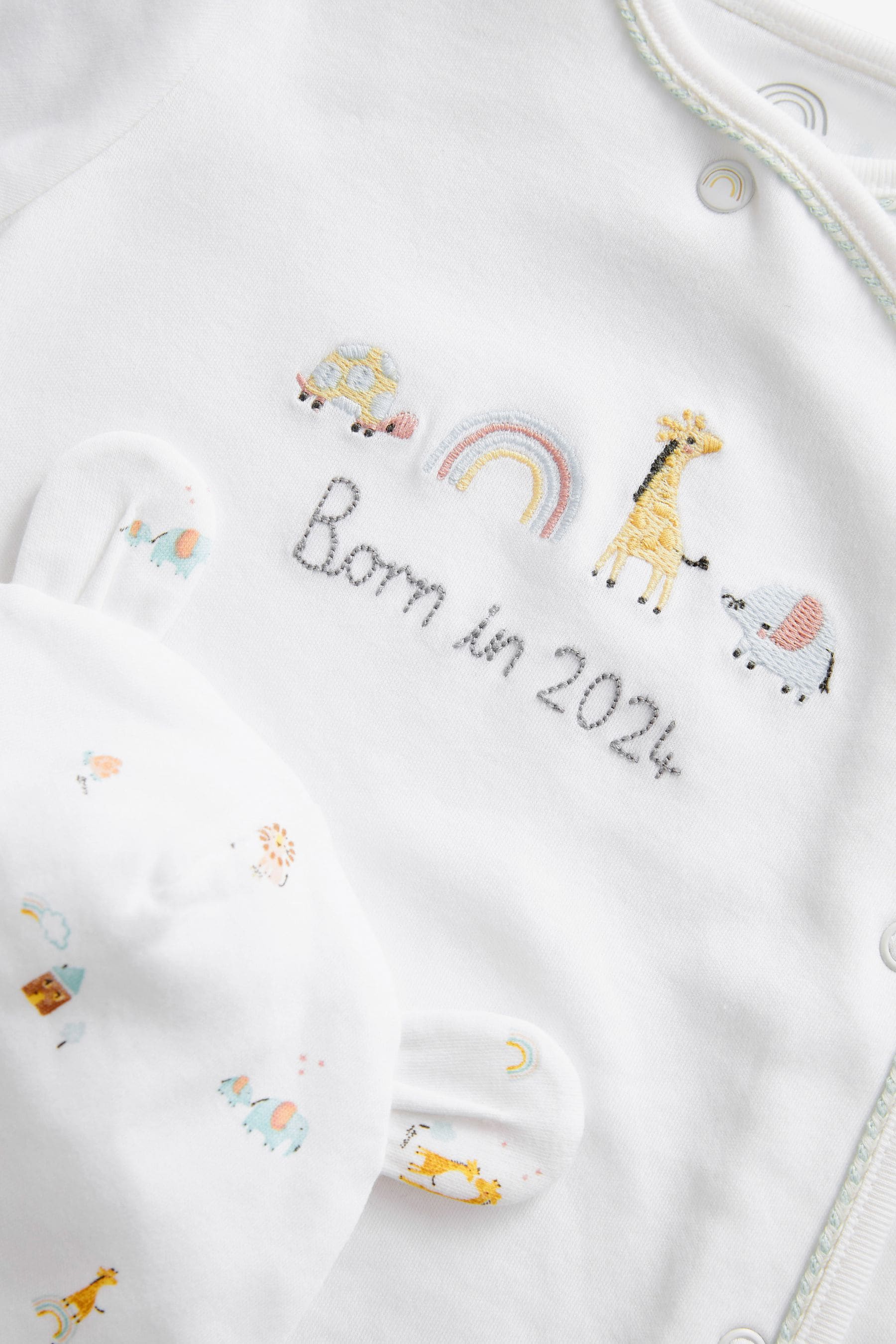 White Born in 2024 Baby Sleepsuit (0-9mths)