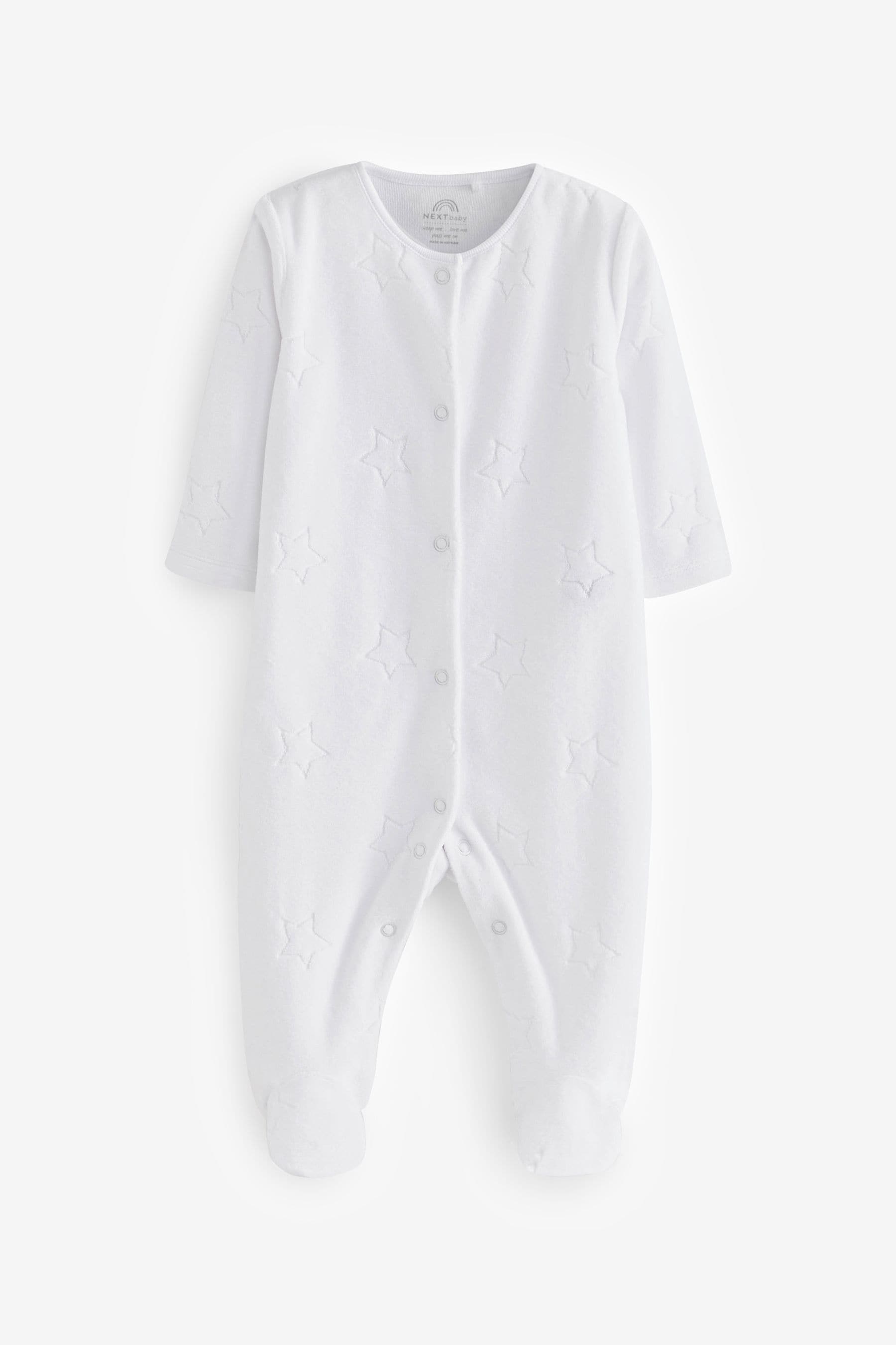 White Star Velour Baby Sleepsuit (0mths-2yrs)