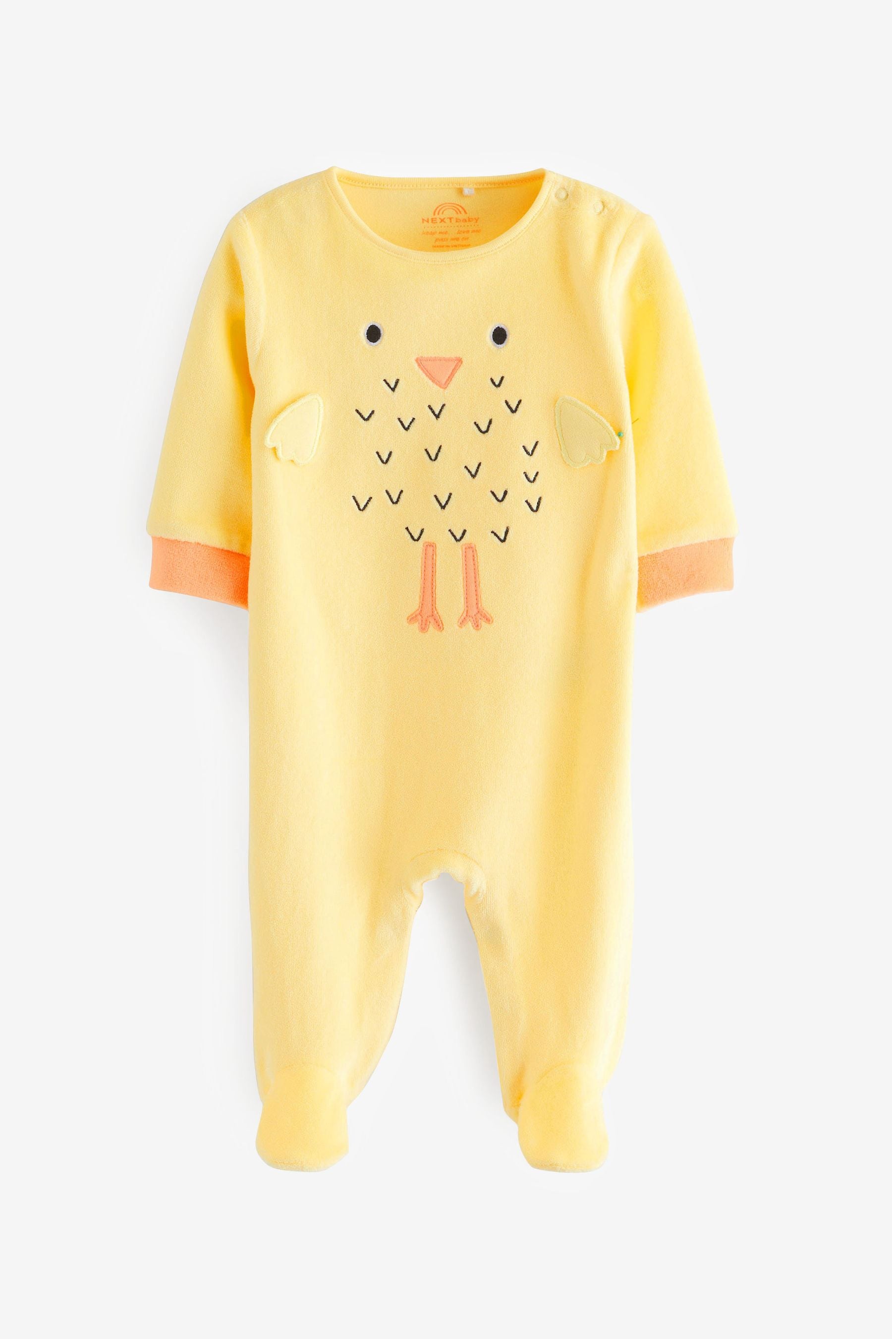 Yellow Novelty Chick Baby Sleepsuit (0-2yrs)