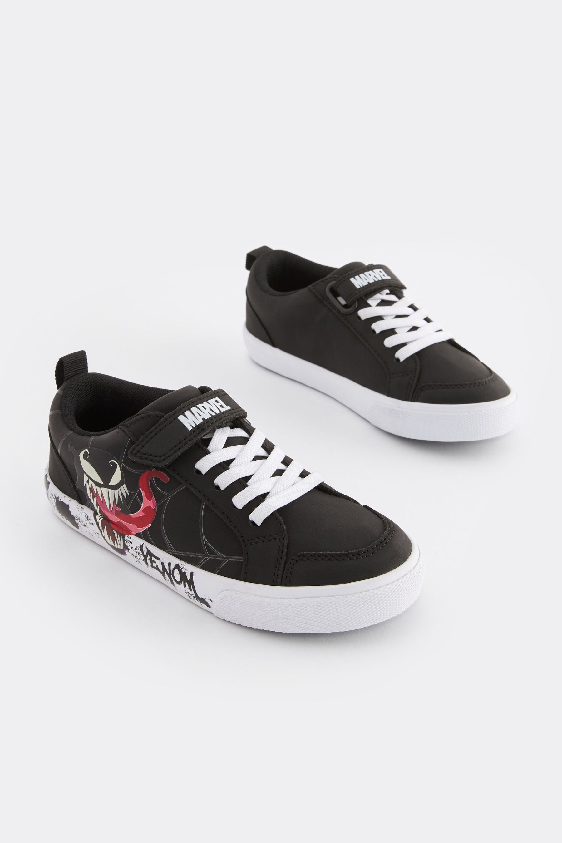 Black Venom Touch Fastening Elastic Lace Trainers