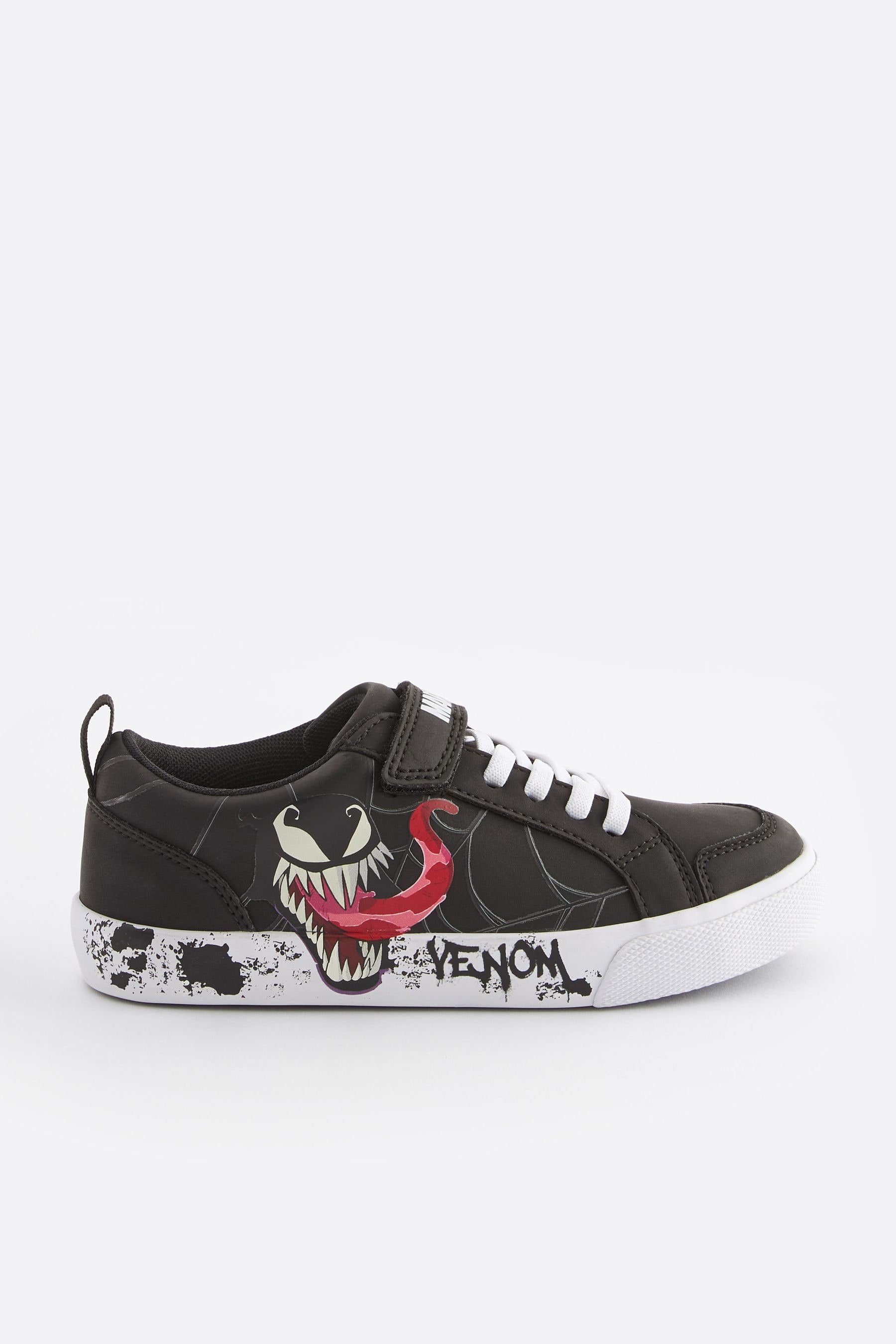 Black Venom Touch Fastening Elastic Lace Trainers