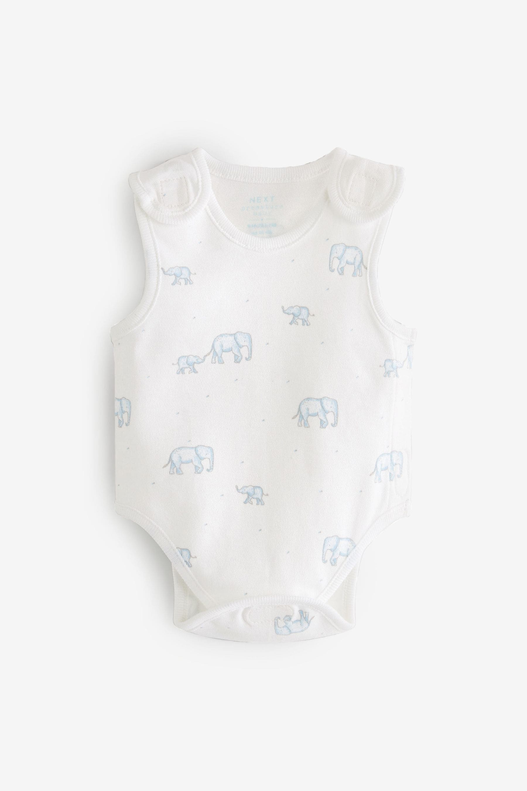 Blue Premature Baby 100% Cotton Vest Bodysuits 3 Pack